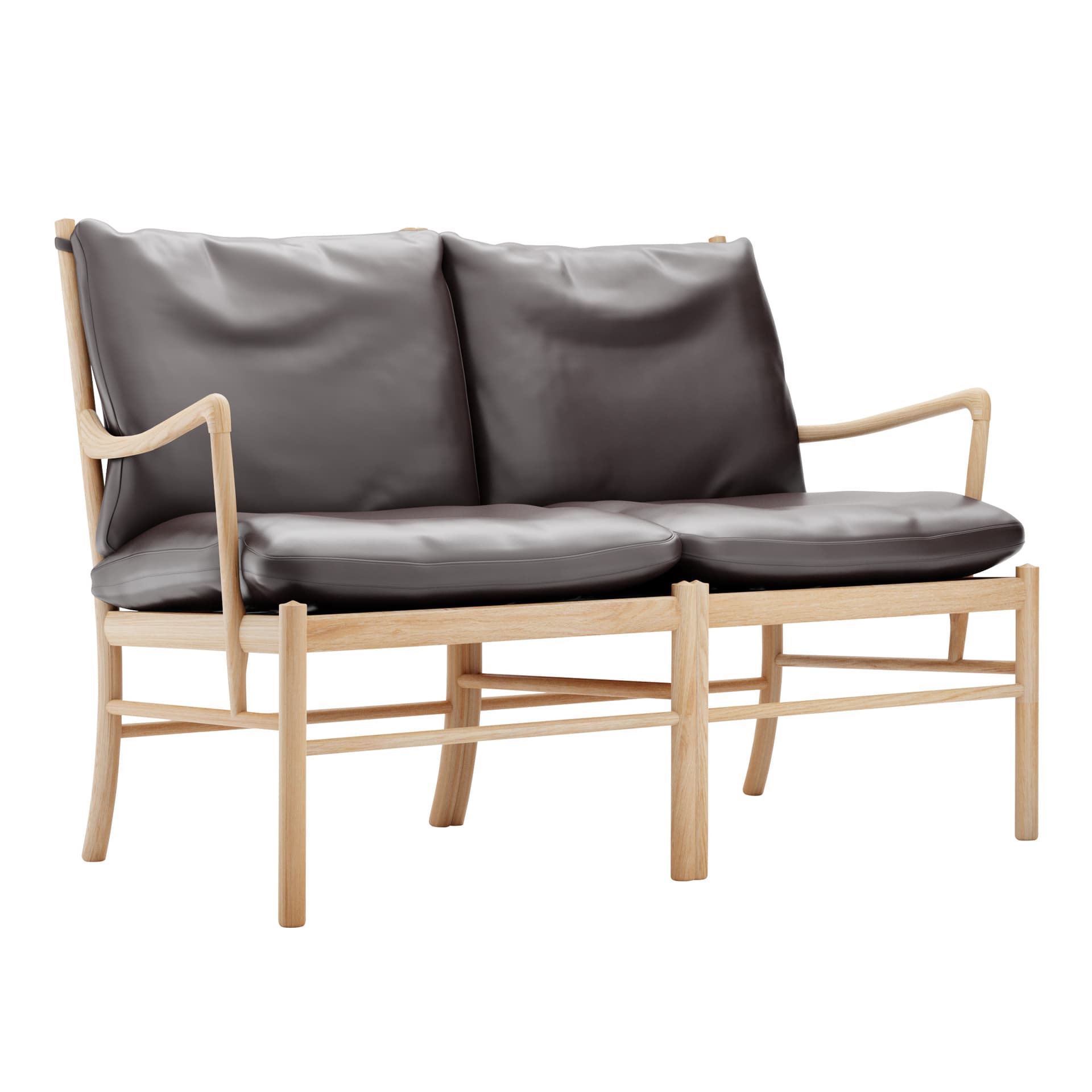 Carl Hansen - OW149-2 - Colonial Sofa, Oljad Ek, Lädergrupp B Thor - 306 - Sofaer - Ole Wanscher - Brun
