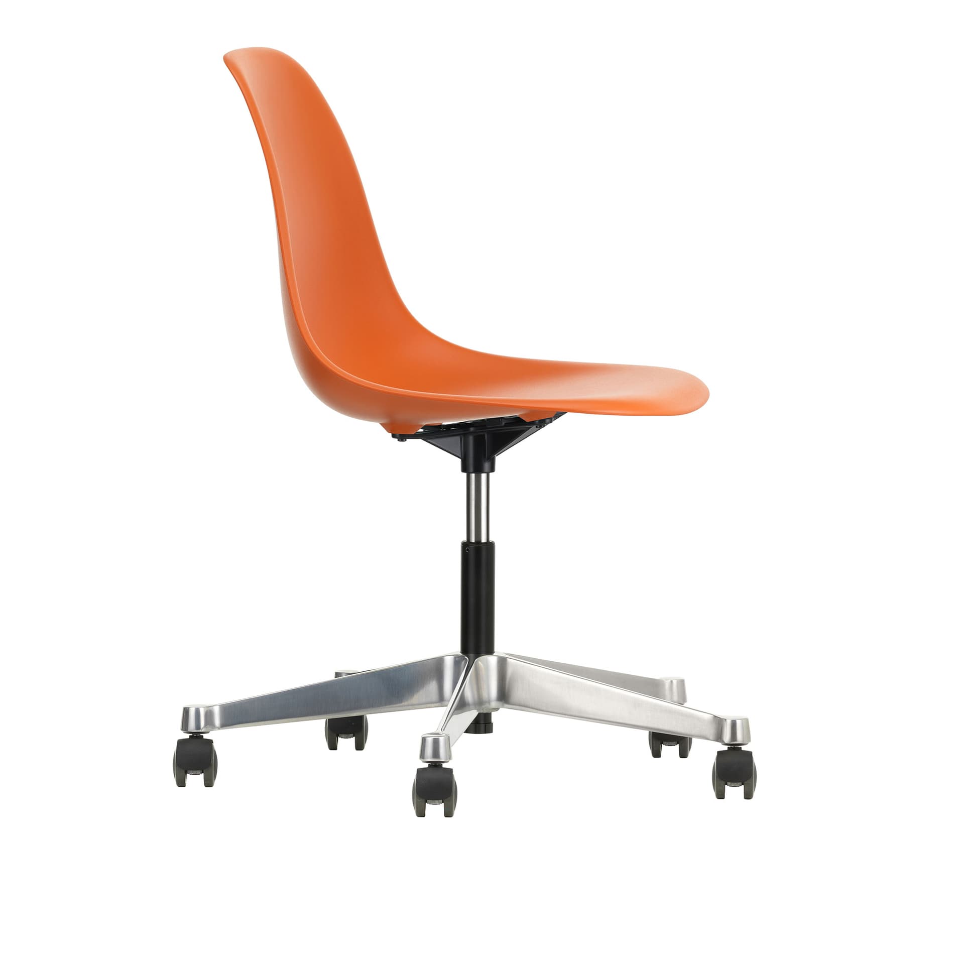 Vitra - Eames Plastic Chair PSCC - 43 Rusty Orange - Castors Soft - Kontorstoler - Charles & Ray Eames - Oransje