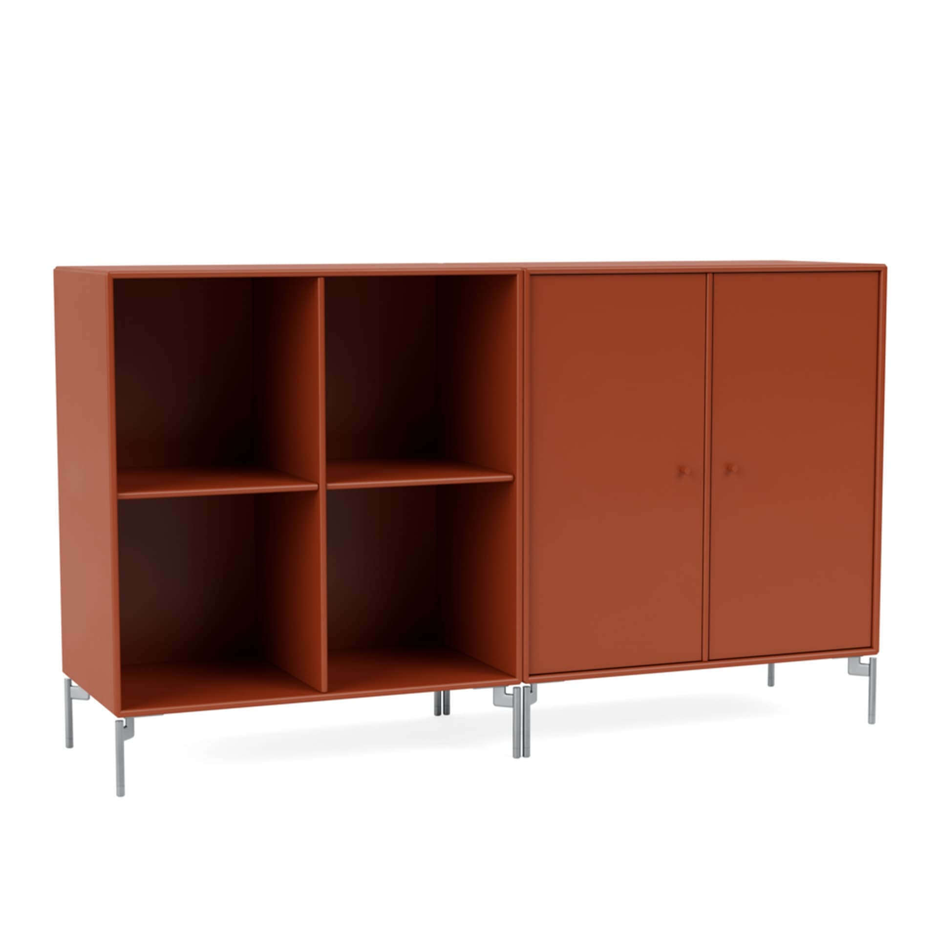 Montana - Pair Classic Sideboard 162-Hokkaido Matt Chrome - Sideboards - Peter J. Lassen - Rød - Tre