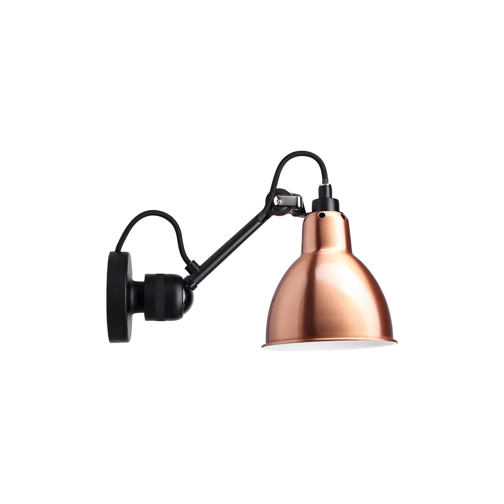Lampe Gras - 304 Vegglampe Svart/Kobber/Hvit