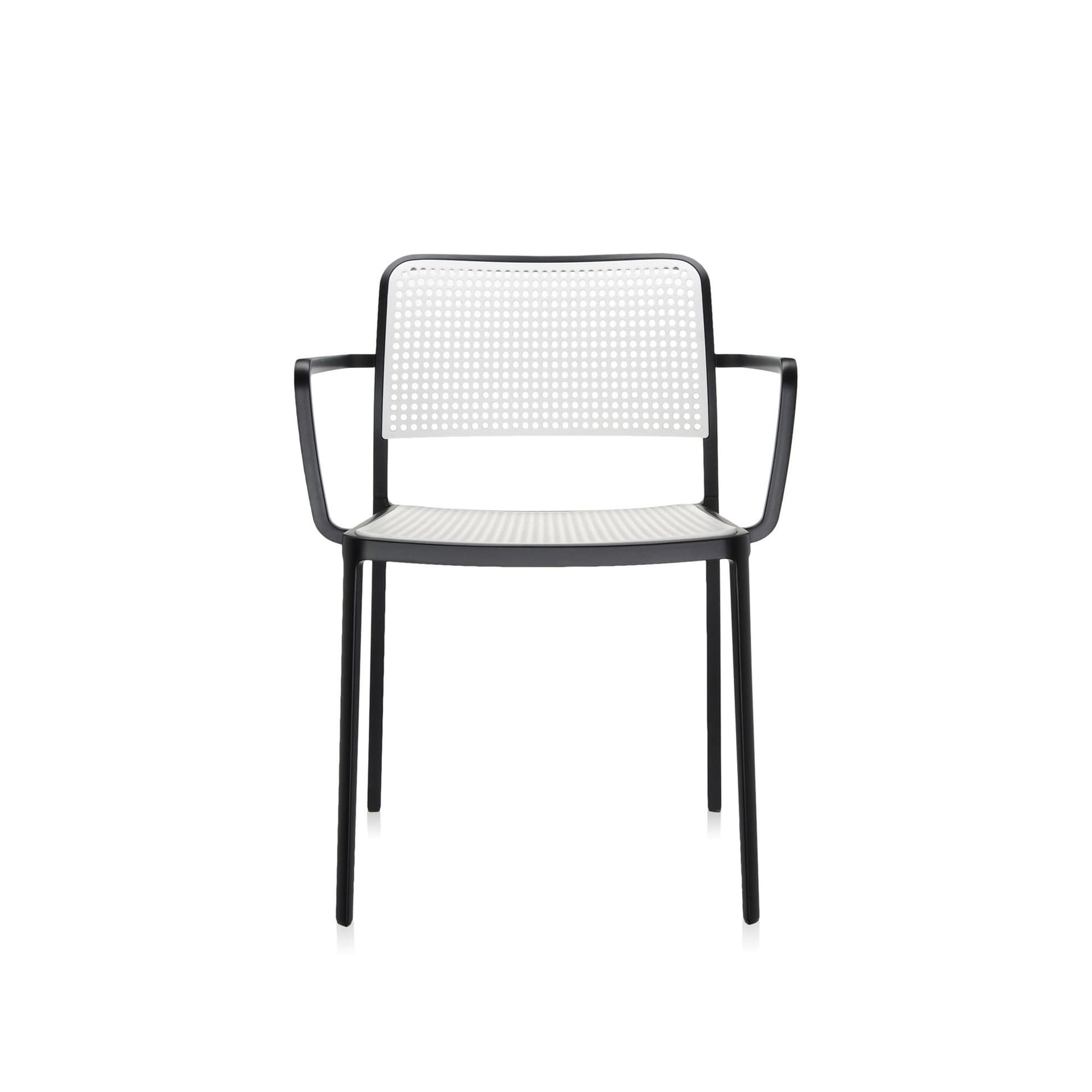 Kartell - Audrey Chair 5876, Black/White, Armrest - Spisestoler - Piero Lissoni - Svart - Metall/Syntetisk materiale