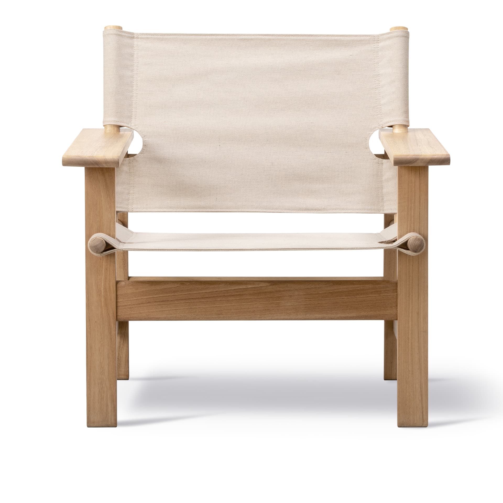 Fredericia Furniture - The Canvas Chair Beige, Outdoor - Utendørs lenestoler - Børge Mogensen - Beige - Tre/Tekstilmateriale