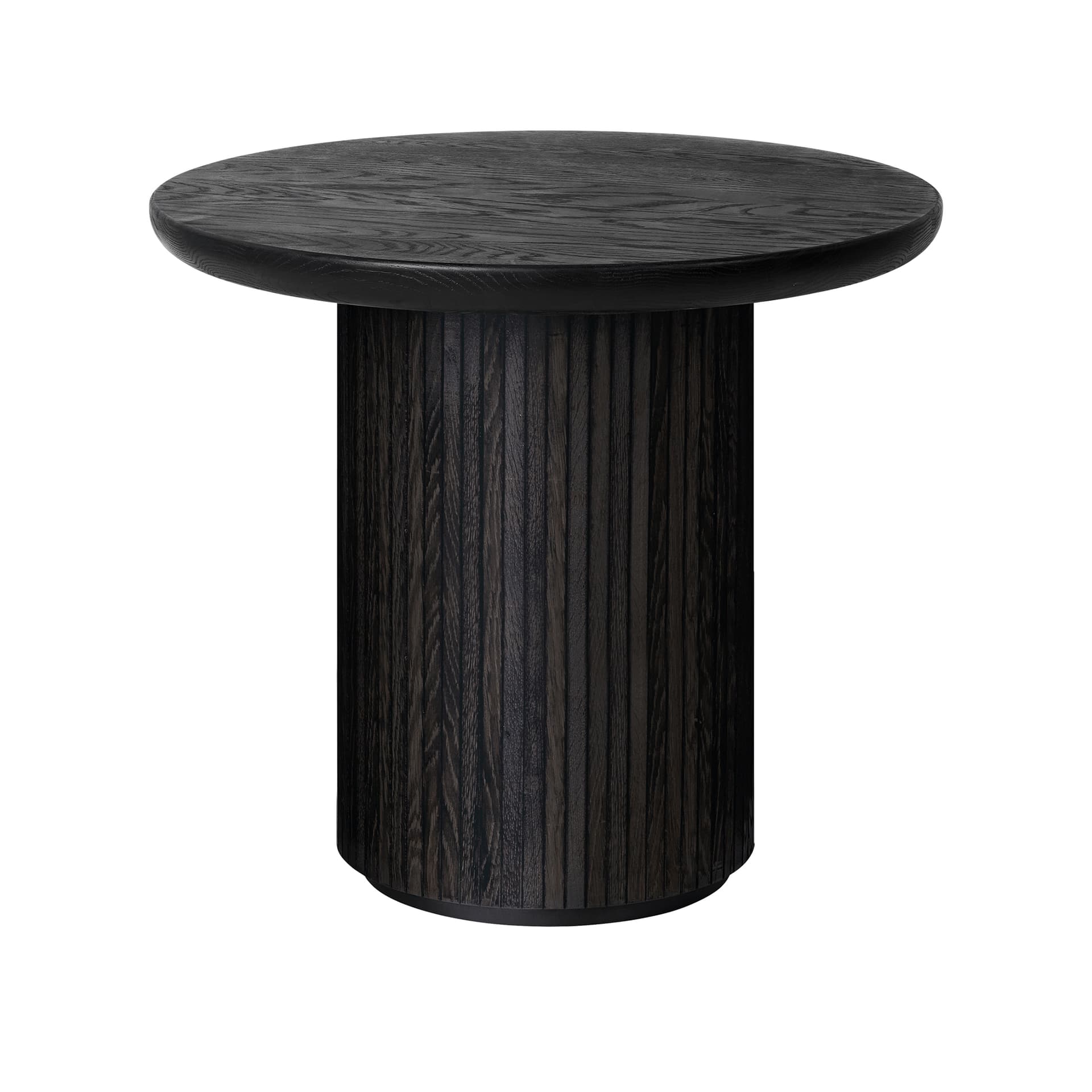 Gubi - Moon Lounge Table Round H55 x Ø60, Brown/Black Stained Veneer Oak Lacquered - Småbord & sidebord - Space Copenhagen - Brun,Svart - Tre