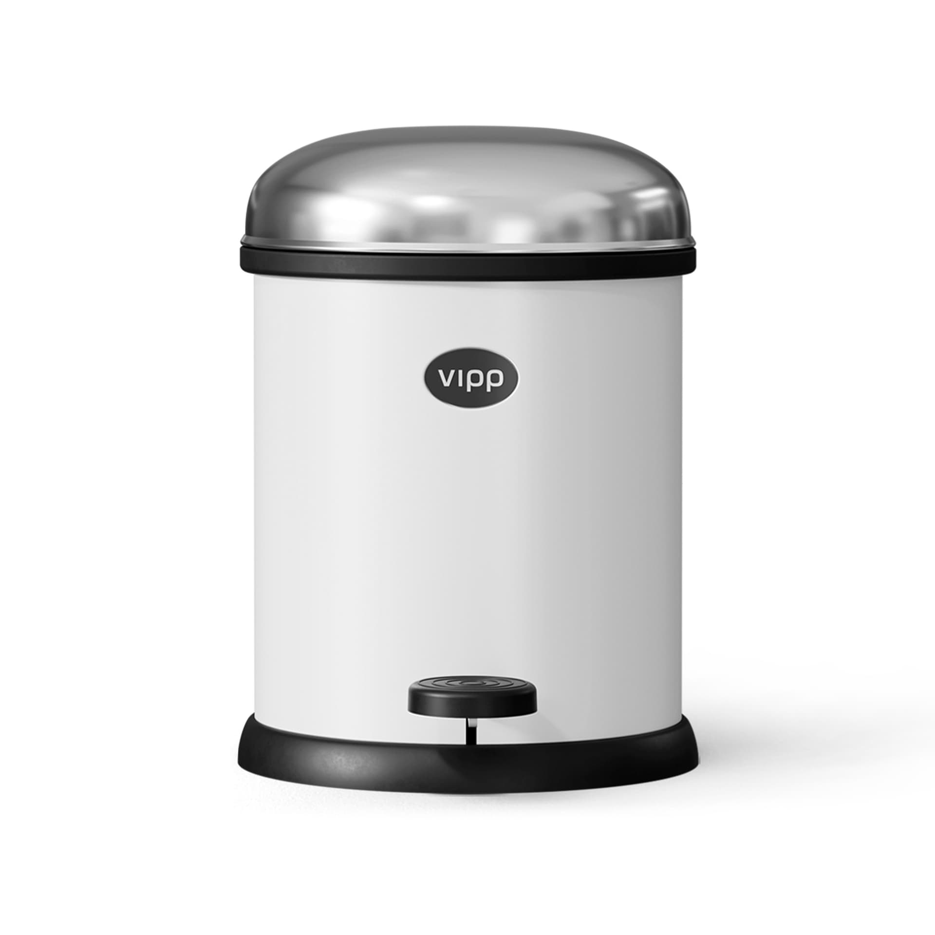 Vipp - 12 tråkkbøtte, hvit, 3 l, stål –