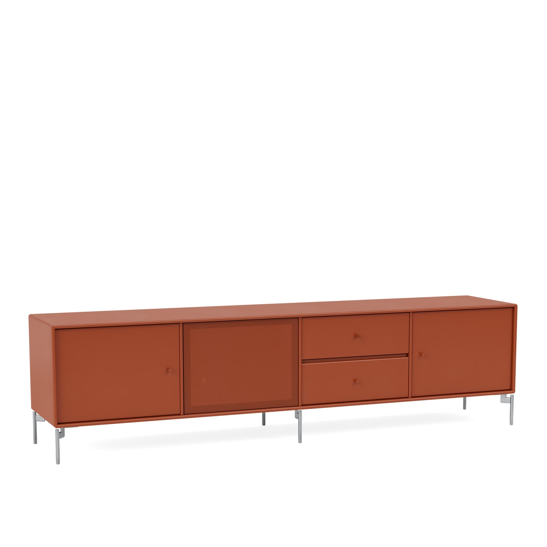 Montana - Octave Viii TV Bench 162-Hokkaido Matt Chrome - TV-benker - Peter J. Lassen - Rød - Tre