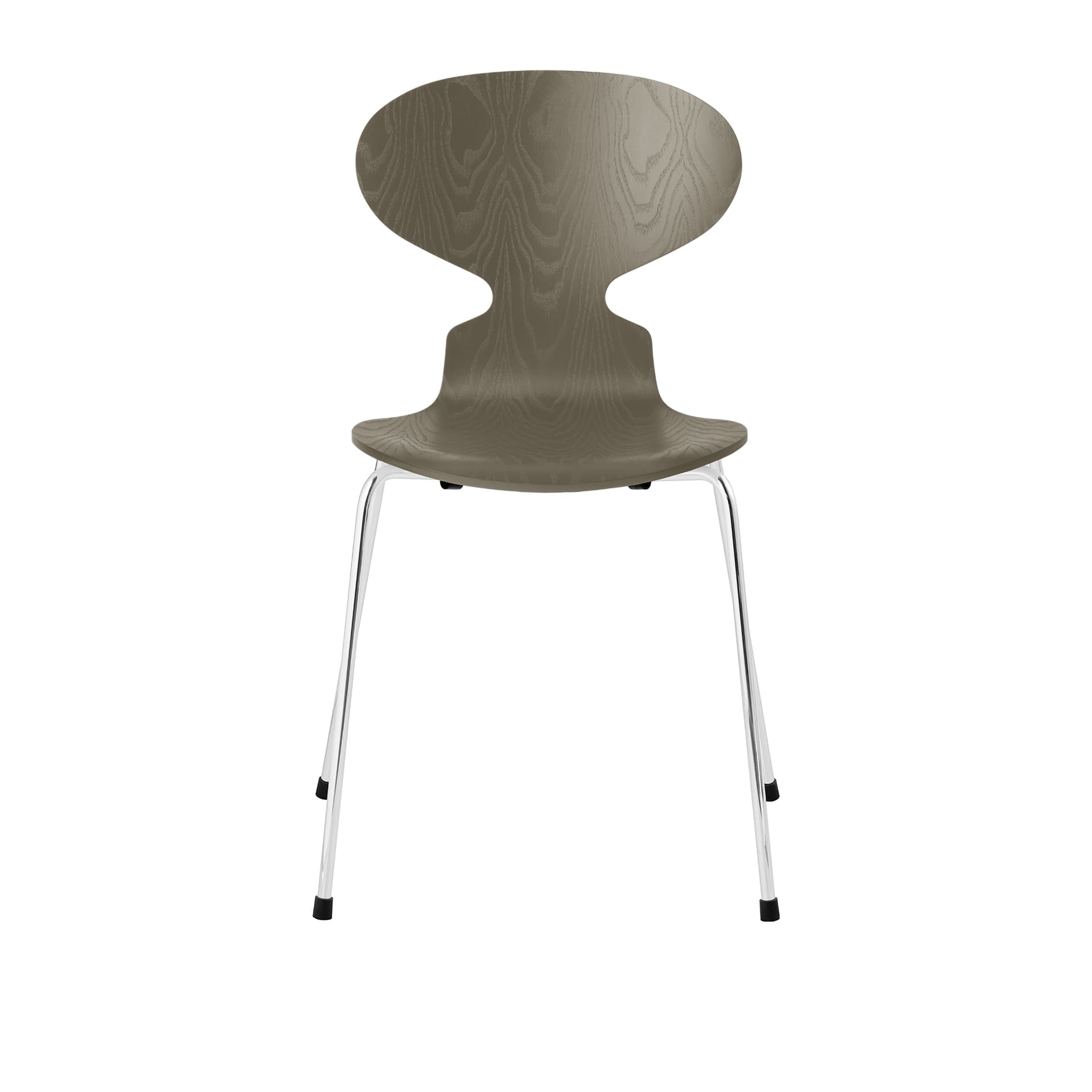Fritz Hansen - Ant 3101 farget asketrefinér stålstativ krom olive green - Spisestoler - Arne Jacobsen - Grønn - Metall/Tre