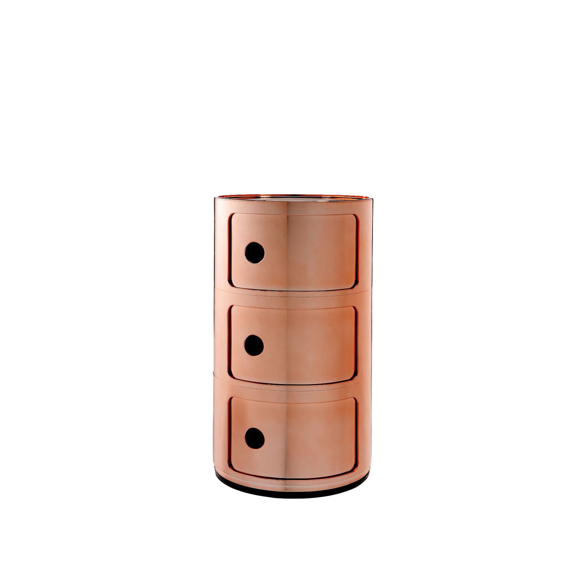 Kartell - Componibili Metallic 3 - Copper - Skuffeseksjoner - Anna Castelli Ferrieri - Kobber - Plast