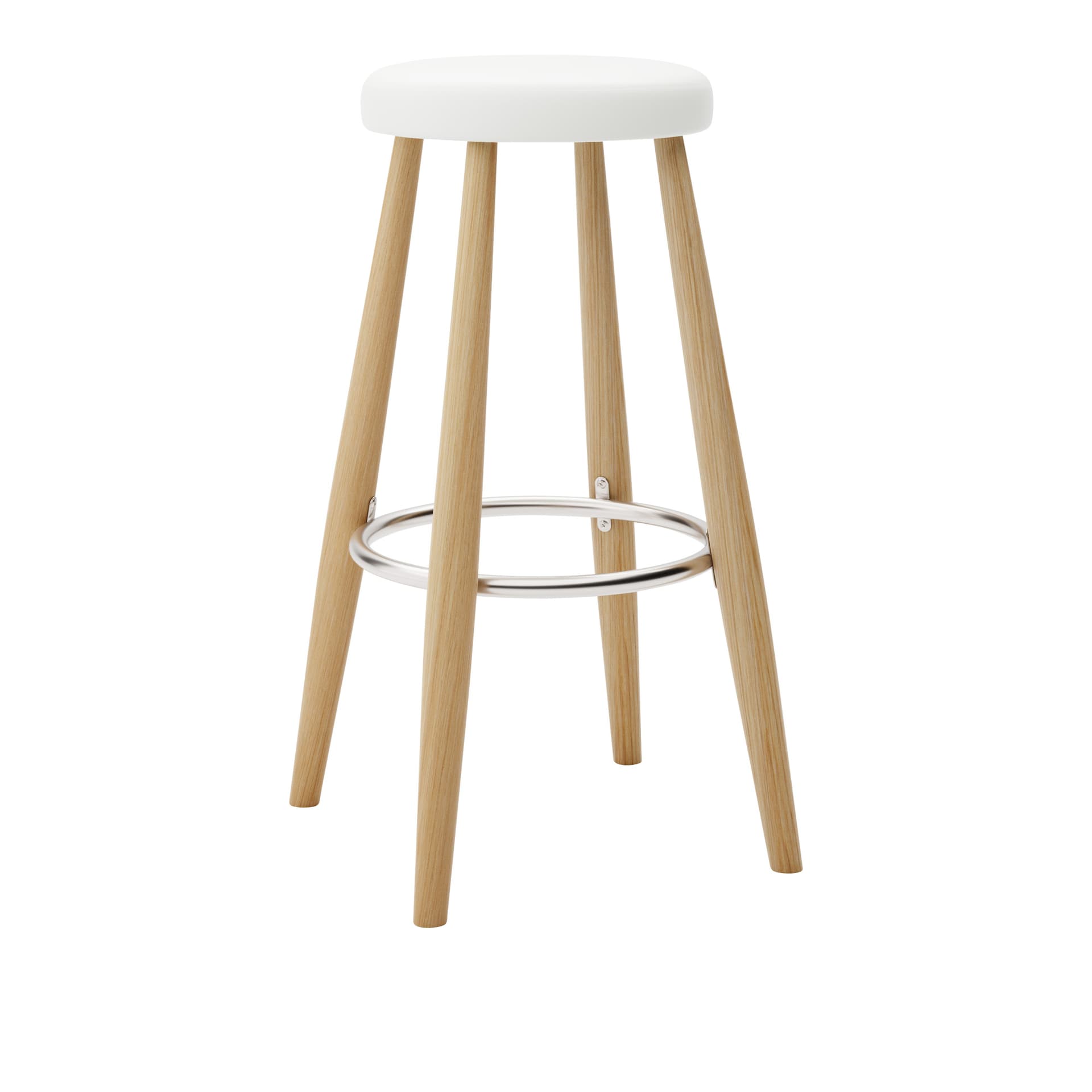 Carl Hansen - CH56 High Stool, Oljad Ek, Lädergrupp B Thor - 390 - Barstoler & barkrakker - Hans J. Wegner - Tre farget - Lær/Metall/Tre
