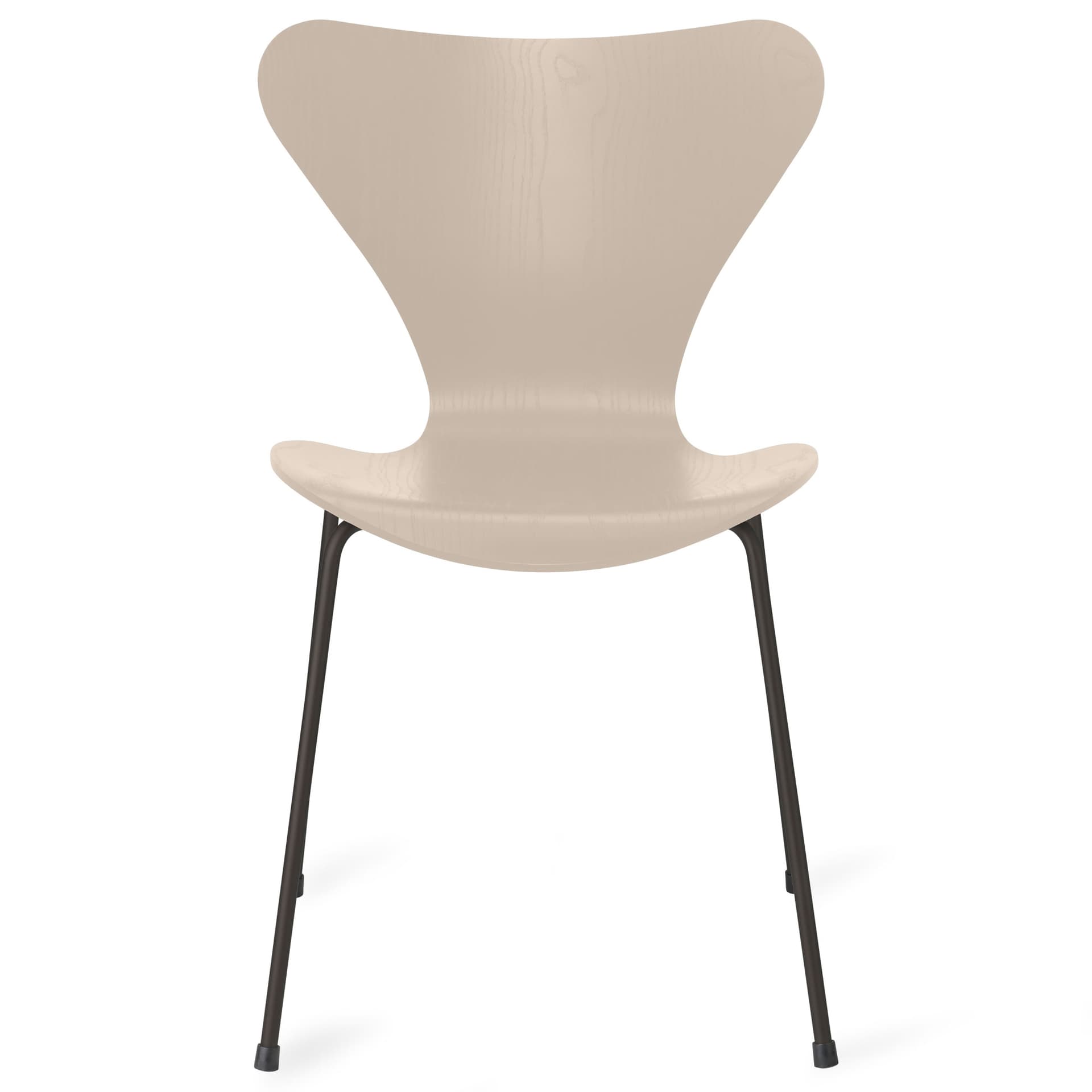 Fritz Hansen - Series 7 stol 3107 askfiner stålram varm grafitt light beige - Spisestoler - Arne Jacobsen - Beige - Metall/Tre