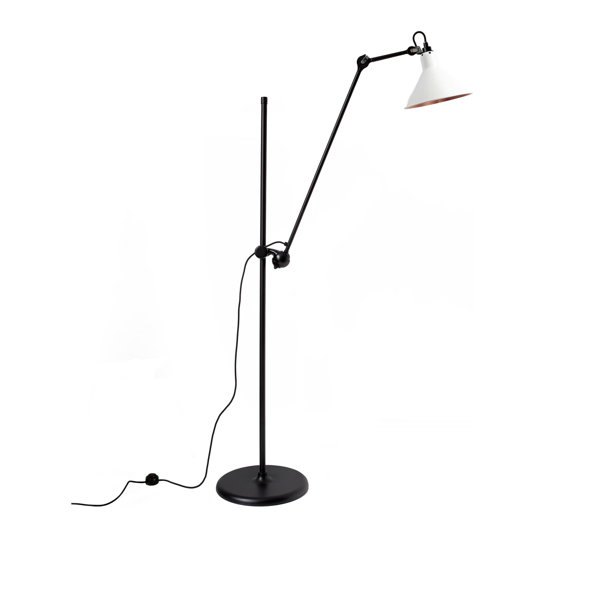 DCWéditions - Lampe Gras No215 - Conic - Svart bas, Vit med kopparinsida - Leselamper - Bernard-Albin Gras - Hvit