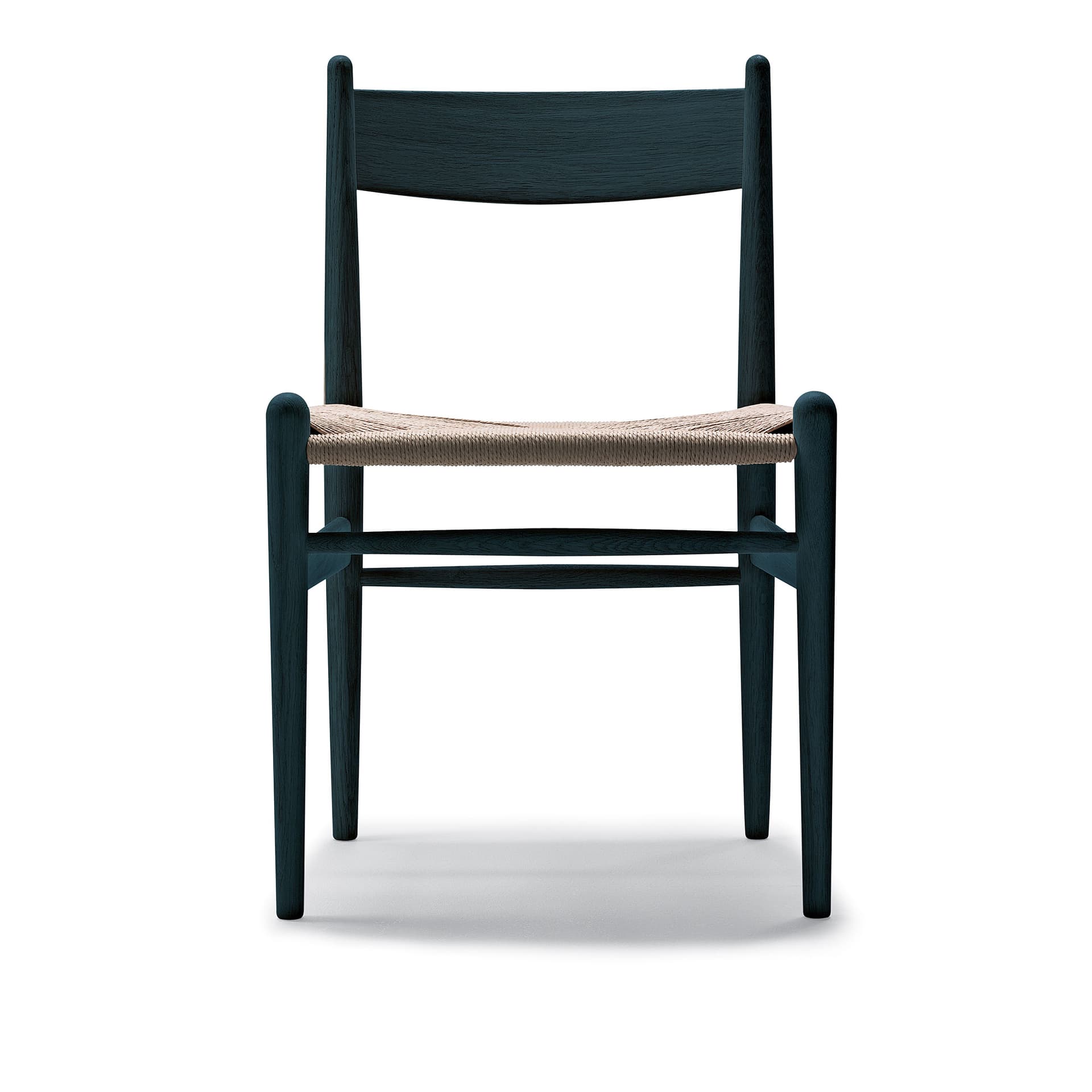 Carl Hansen - CH36, Svartlackad Ek, Naturflätat papperssnöre - Spisestoler - Hans J. Wegner - Svart - Papir/Tre