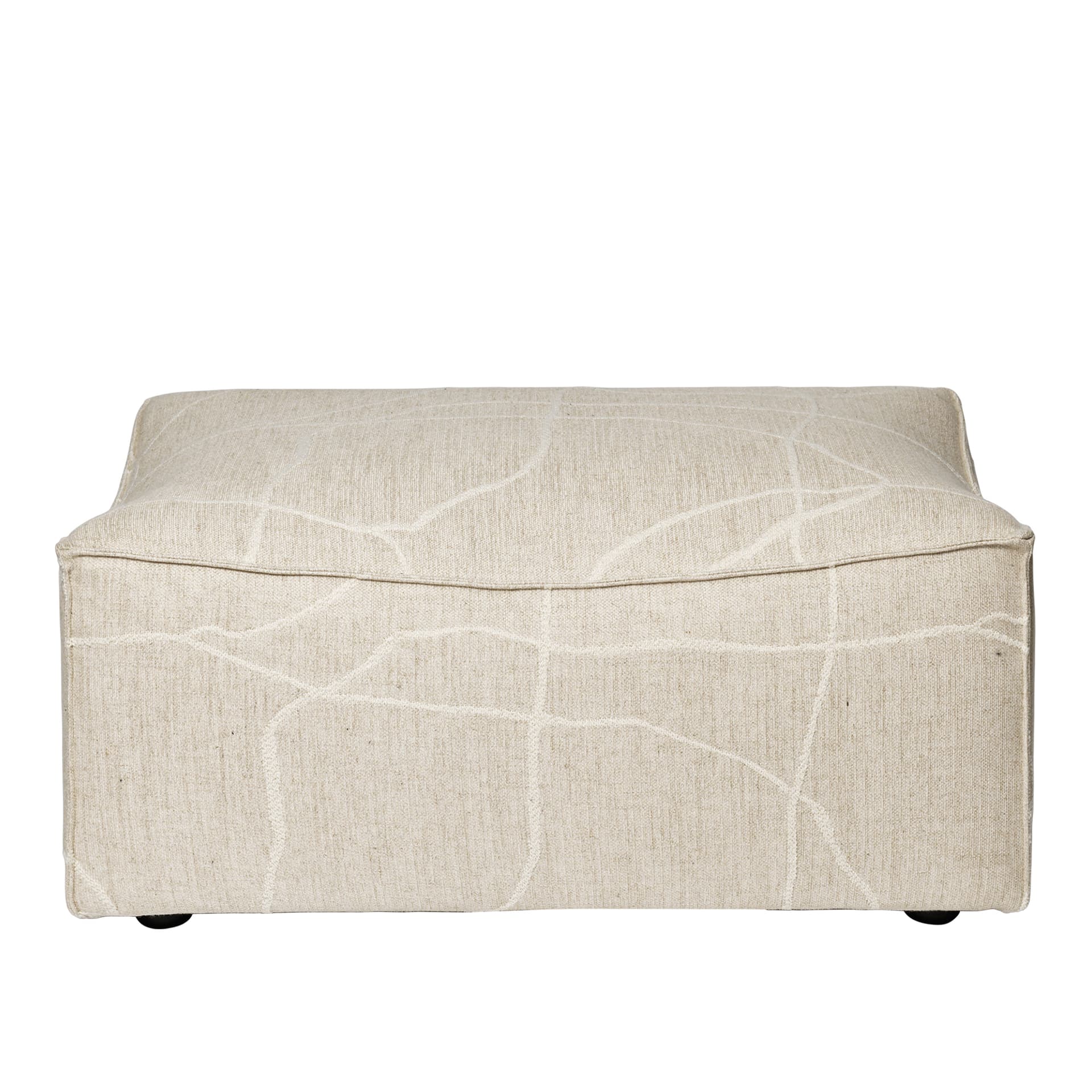 Ferm Living - Catena Pouf Rec S501 Utzon-Can Lis - Sand/Off-w - Puffer - Beige - Plast/Ull