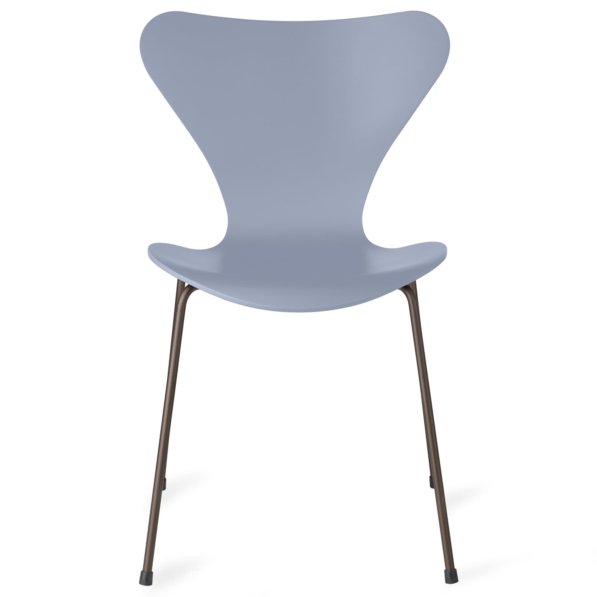 Fritz Hansen - Series 7 stol 3107 bøkfiner stålunderstell brun bronse lavender blue - Spisestoler - Arne Jacobsen - Blå - Metall/Tre