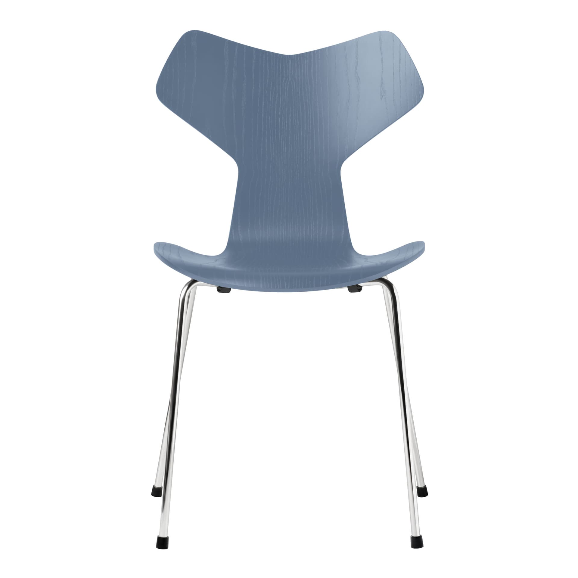 Fritz Hansen - Grand Prix 3130 Dusk Blue Färgad Ask/Chrome - Spisestoler - Arne Jacobsen - Blå - Metall/Tre