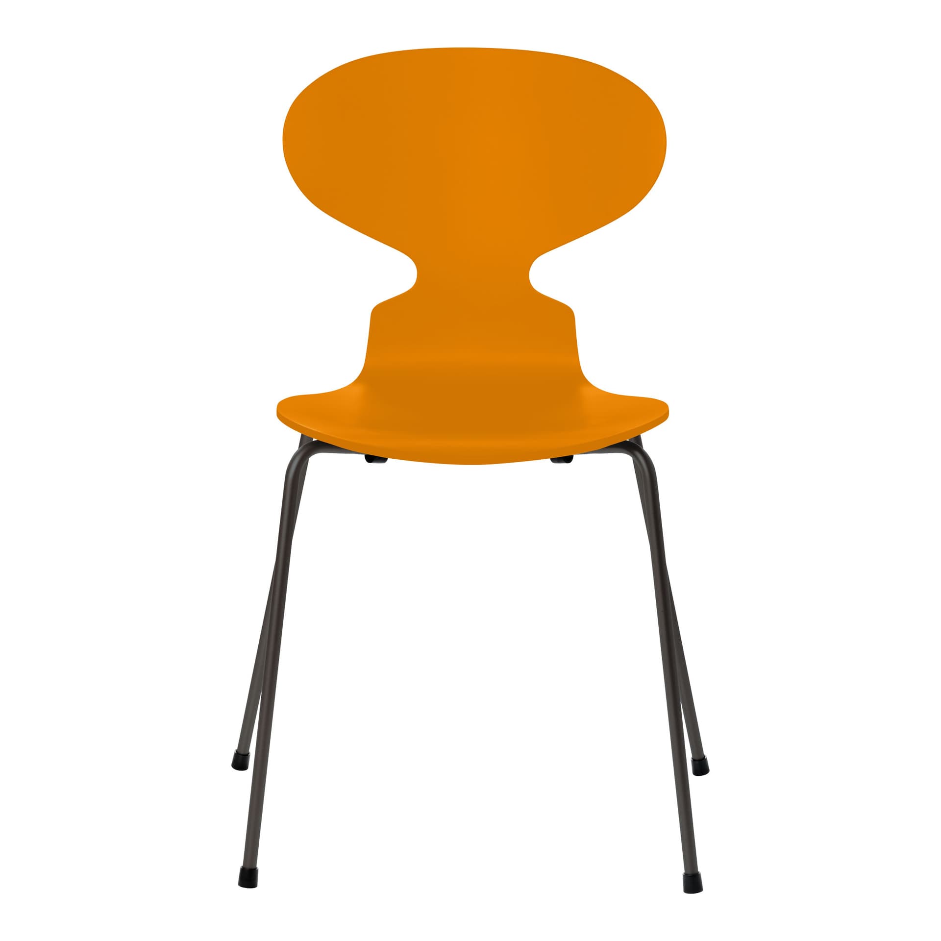 Fritz Hansen - Ant 3101 lakkert bøketrefinér stålstativ varm grafitt burnt yellow - Spisestoler - Arne Jacobsen - Gul - Metall/Tre