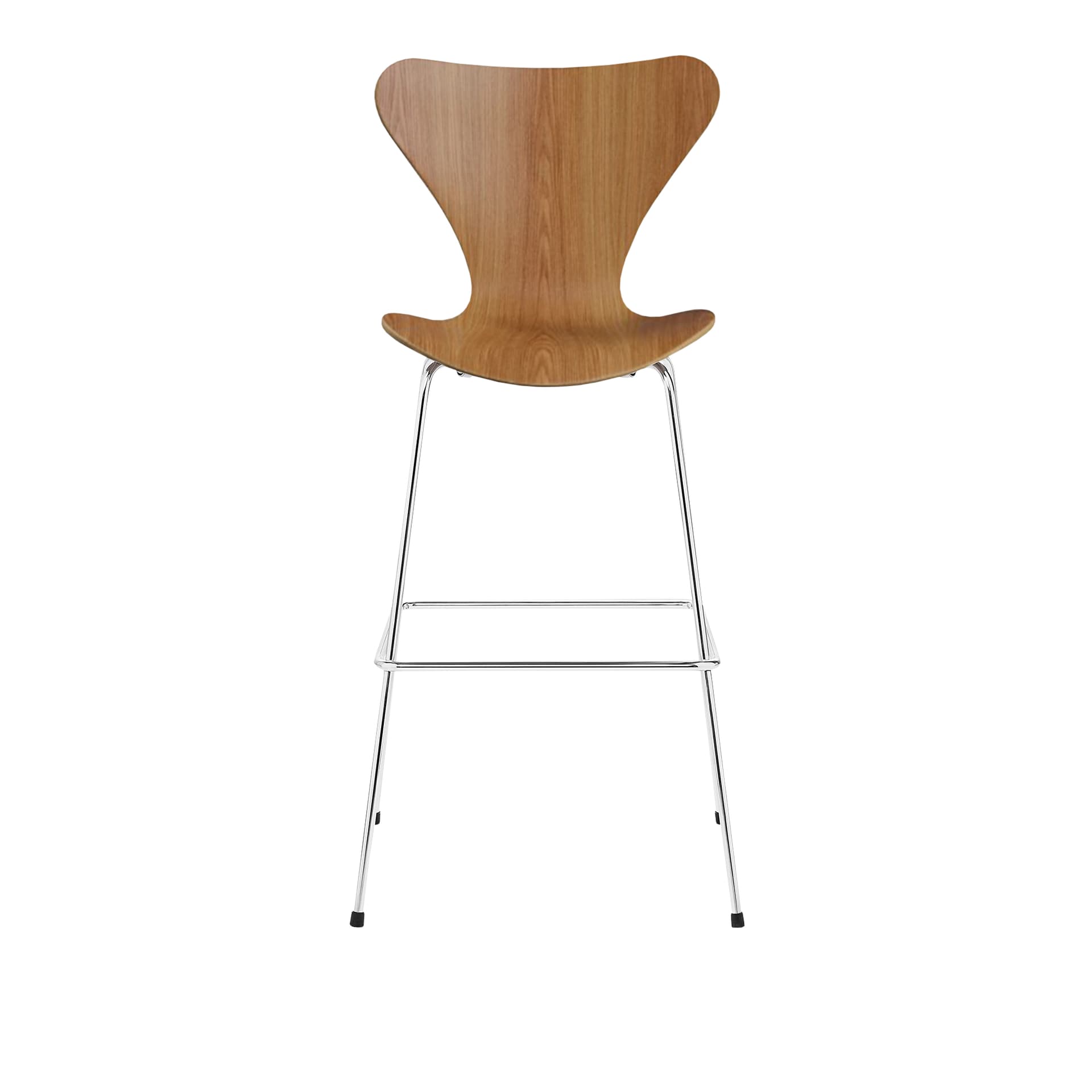 Fritz Hansen - 3197 Sjuan, Almfanér - Barstoler & barkrakker - Arne Jacobsen - Tre farget - Metall/Tre