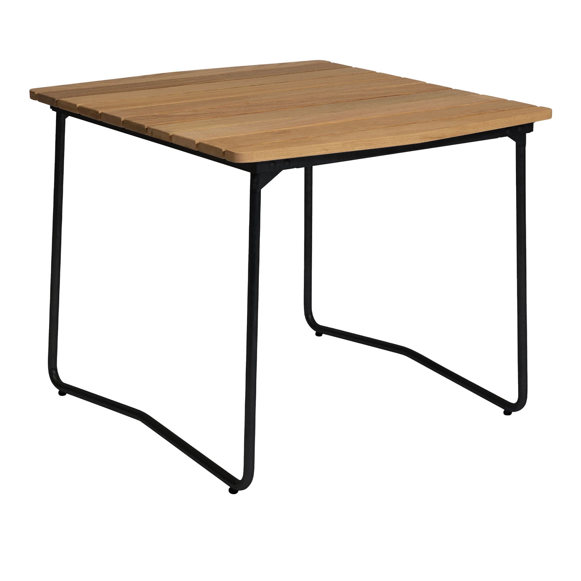 Grythyttan Stålmöbler - Bord B31 84cm svart stativ oljet eik - Utendørs spisebord - Tre farget