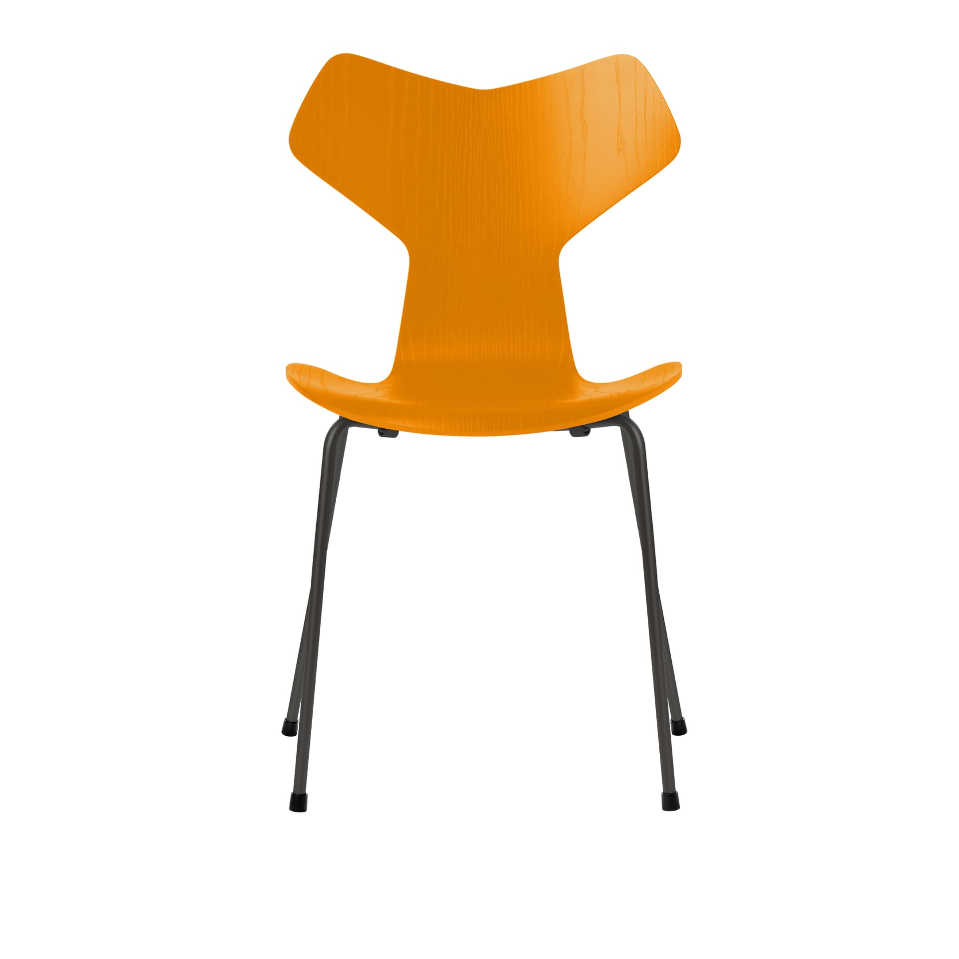 Fritz Hansen - 3130 Grand Prix, Färgad Ask, Burnt Yellow, Underrede Warm Graphite - Spisestoler - Arne Jacobsen - Gul - Metall/Tre