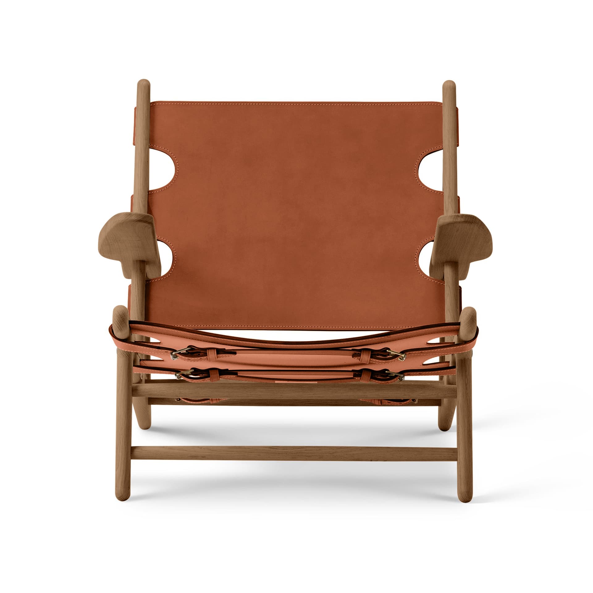 Fredericia Furniture - The Hunting Chair Smoked oak / Cognac leather - Lenestoler - Børge Mogensen - Brun - Lær/Tre