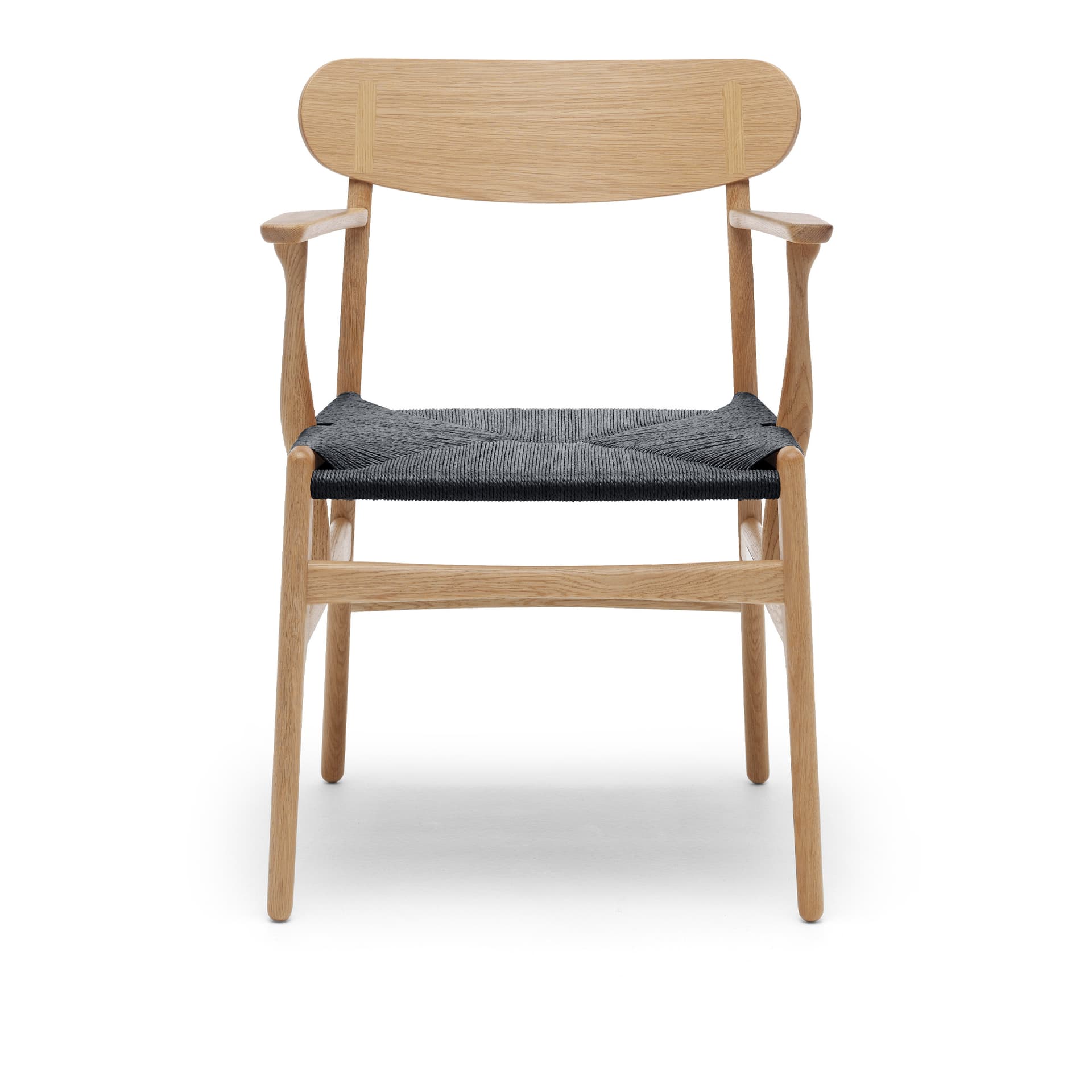 Carl Hansen - CH26, Oljad Ek, Svartflätat papperssnöre - Spisestoler - Hans J. Wegner - Tre farget - Tre
