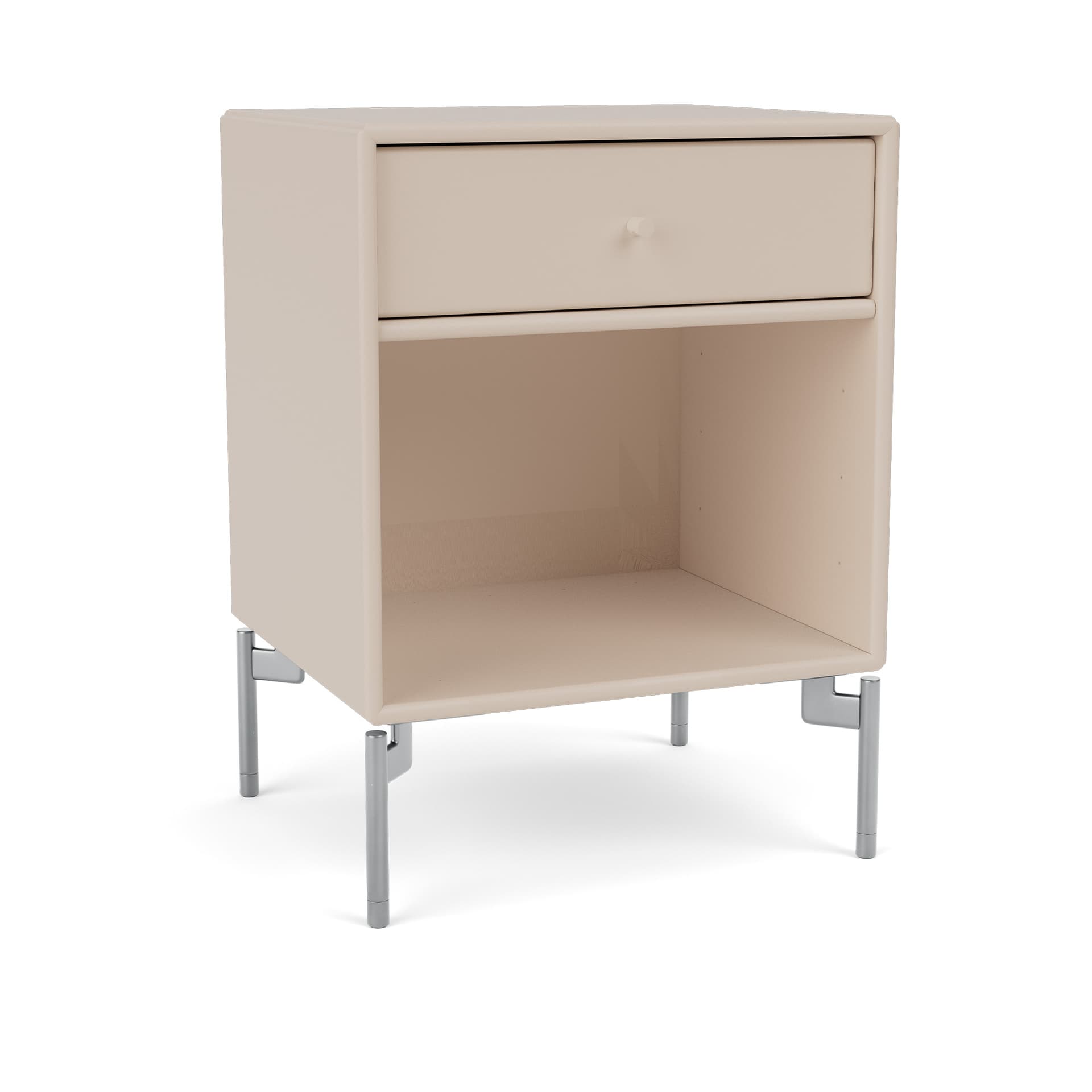 Montana - Dream Nightstand 168-Clay Matt Chrome - Nattbord - Peter J. Lassen - Beige - Tre