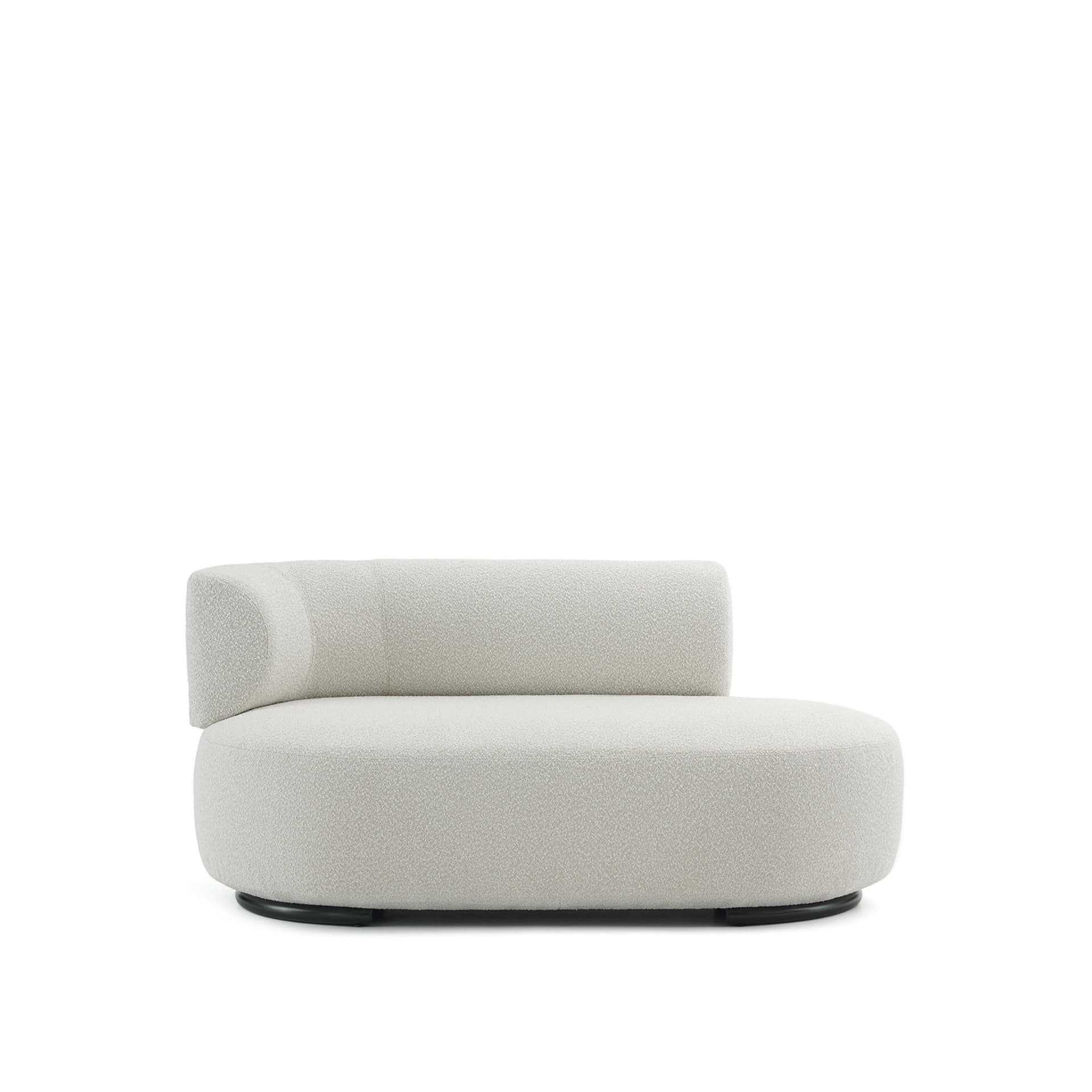 Kartell - K-Waiting Ottoman Left Backrest Bouclé Ecru - Sofaer - Rodolfo Dordoni - Beige - Metall/Tekstilmateriale/Plast
