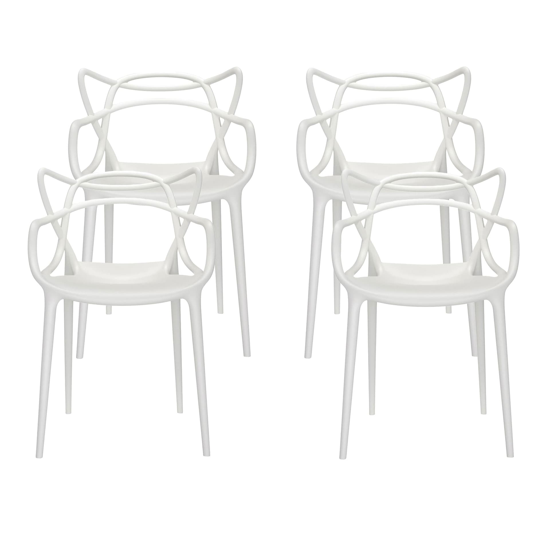 Kartell - Masters Chair 5866, White, 4-pack - Spisestoler - Philippe Starck - Hvit - Plast