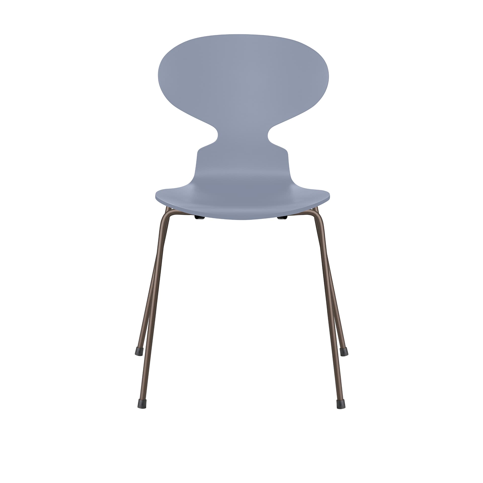 Fritz Hansen - Ant 3101 lakkert bøketrefinér stålstativ brun bronse lavender blue - Spisestoler - Arne Jacobsen - Blå - Metall/Tre