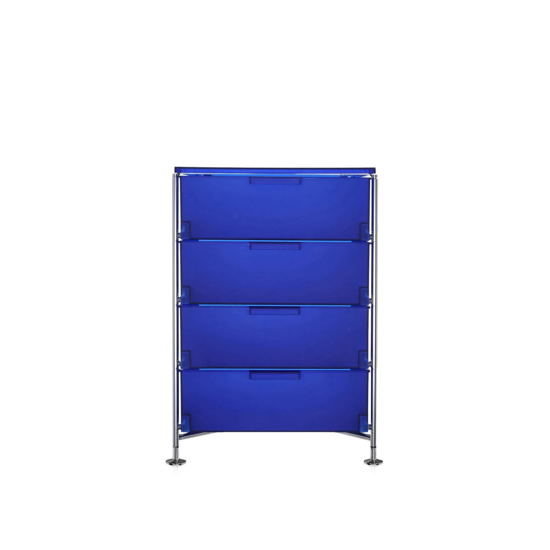 Kartell - Mobil System 2021, Cobalt, 3 Containers, 1 Shelf, Feet - Skuffeseksjoner - Antonio Citterio - Blå - Metall/Plast