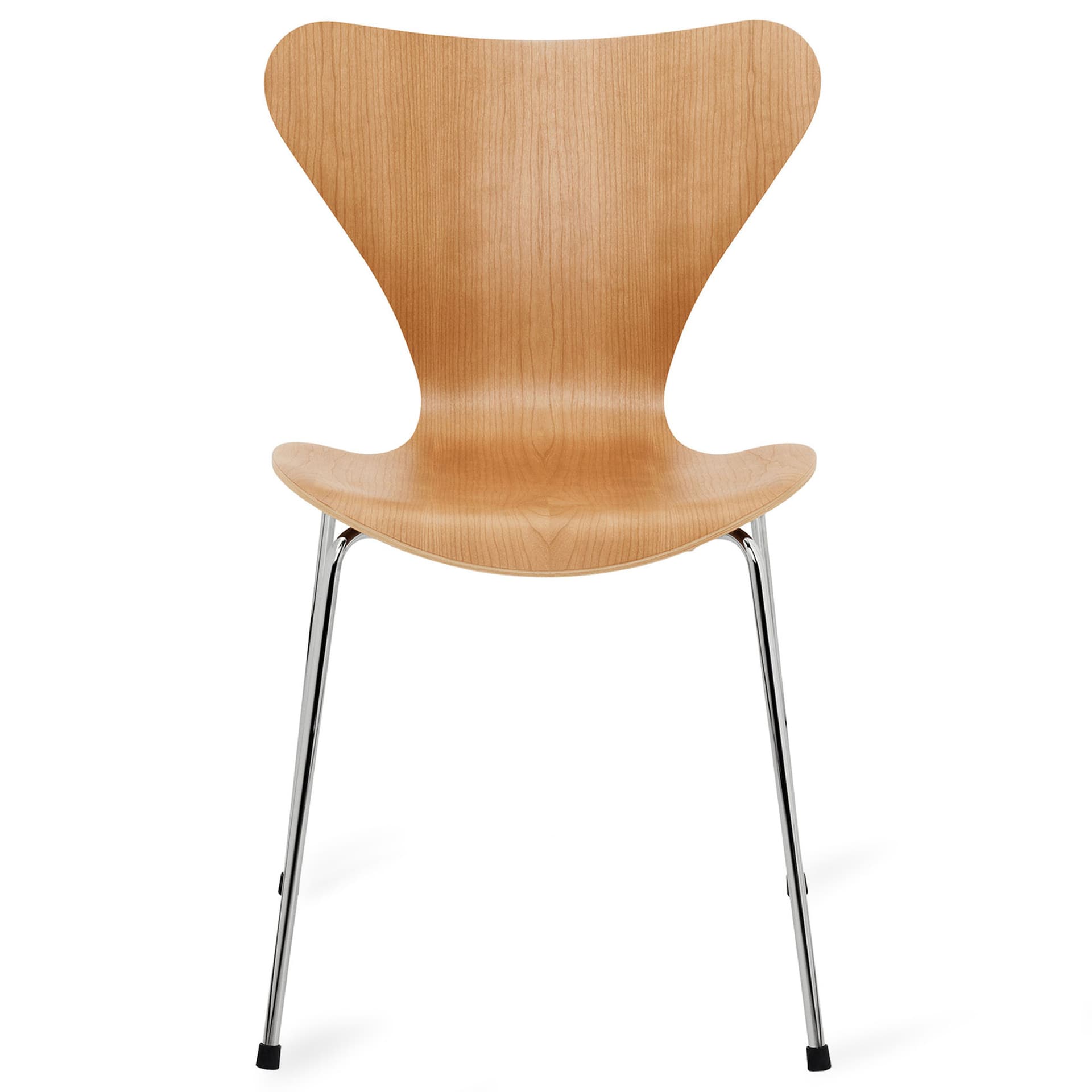 Fritz Hansen - Series 7 stol 3107 trefiner stålram krom körsbärsfanér - Spisestoler - Arne Jacobsen - Tre farget - Metall/Tre