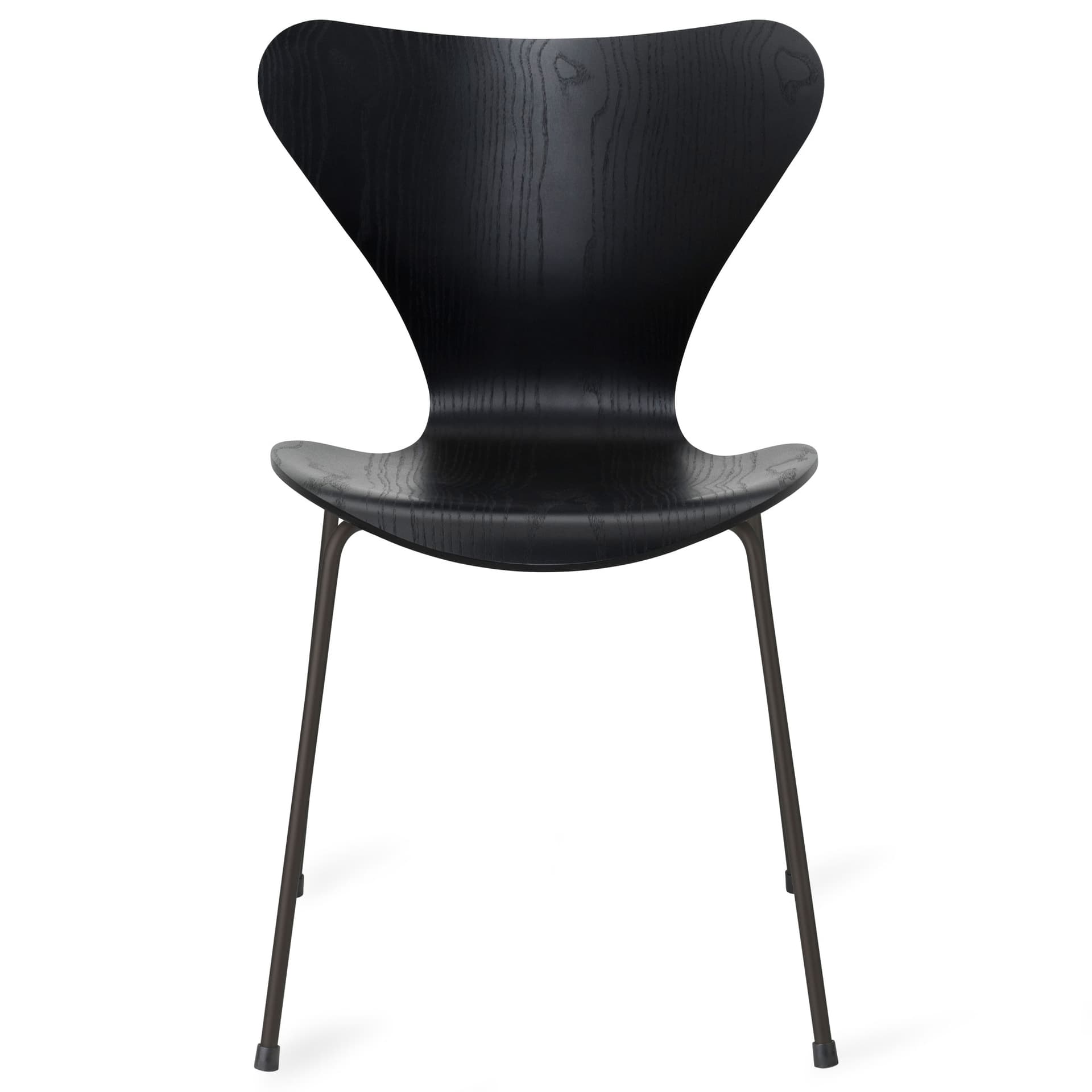 Fritz Hansen - Series 7 stol 3107 farget askfiner stålram varm grafitt black - Spisestoler - Arne Jacobsen - Svart - Metall/Tre