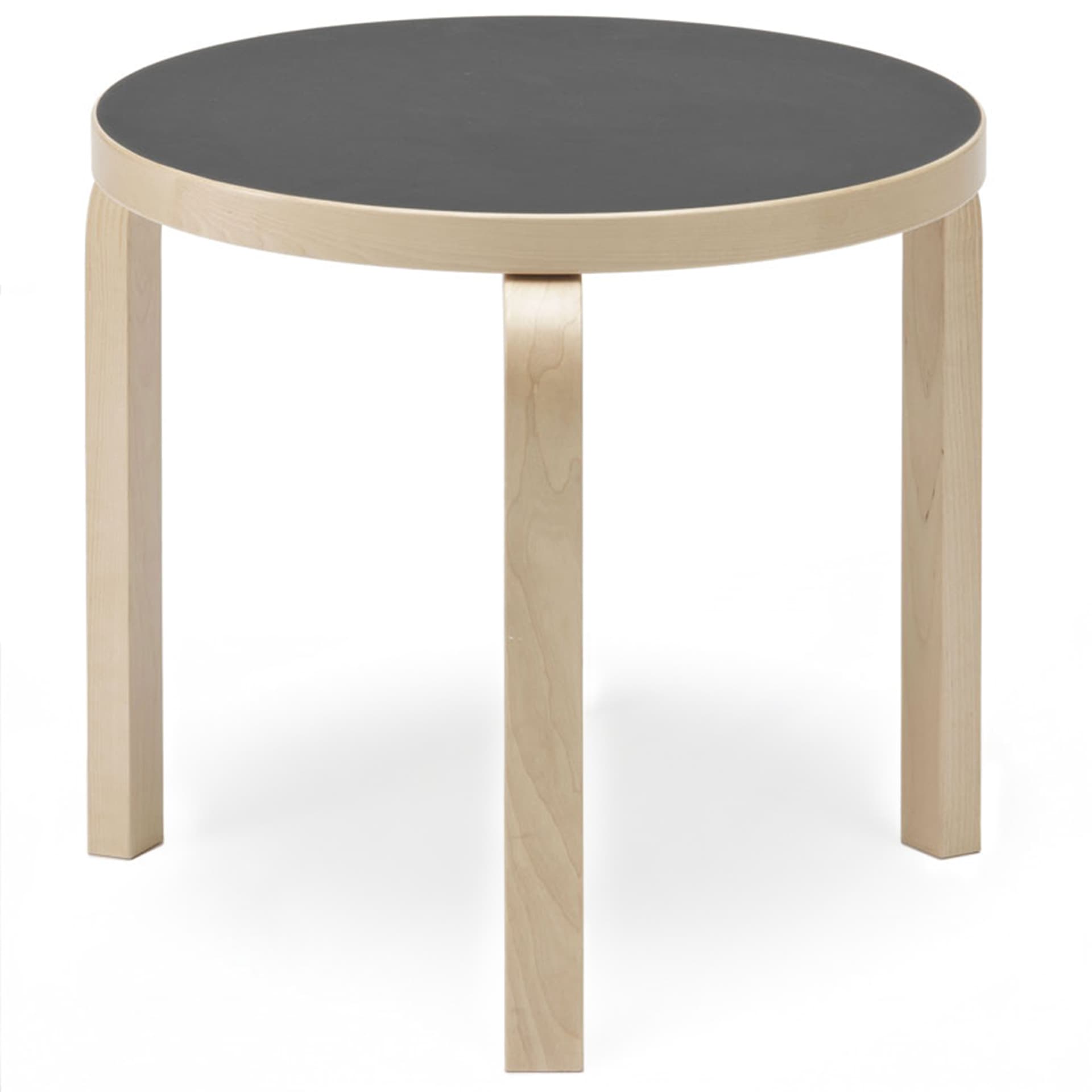 Artek - Bord 90D 48 cm Svart linoleum - Småbord & sidebord - Ilmari Tapiovaara - Svart