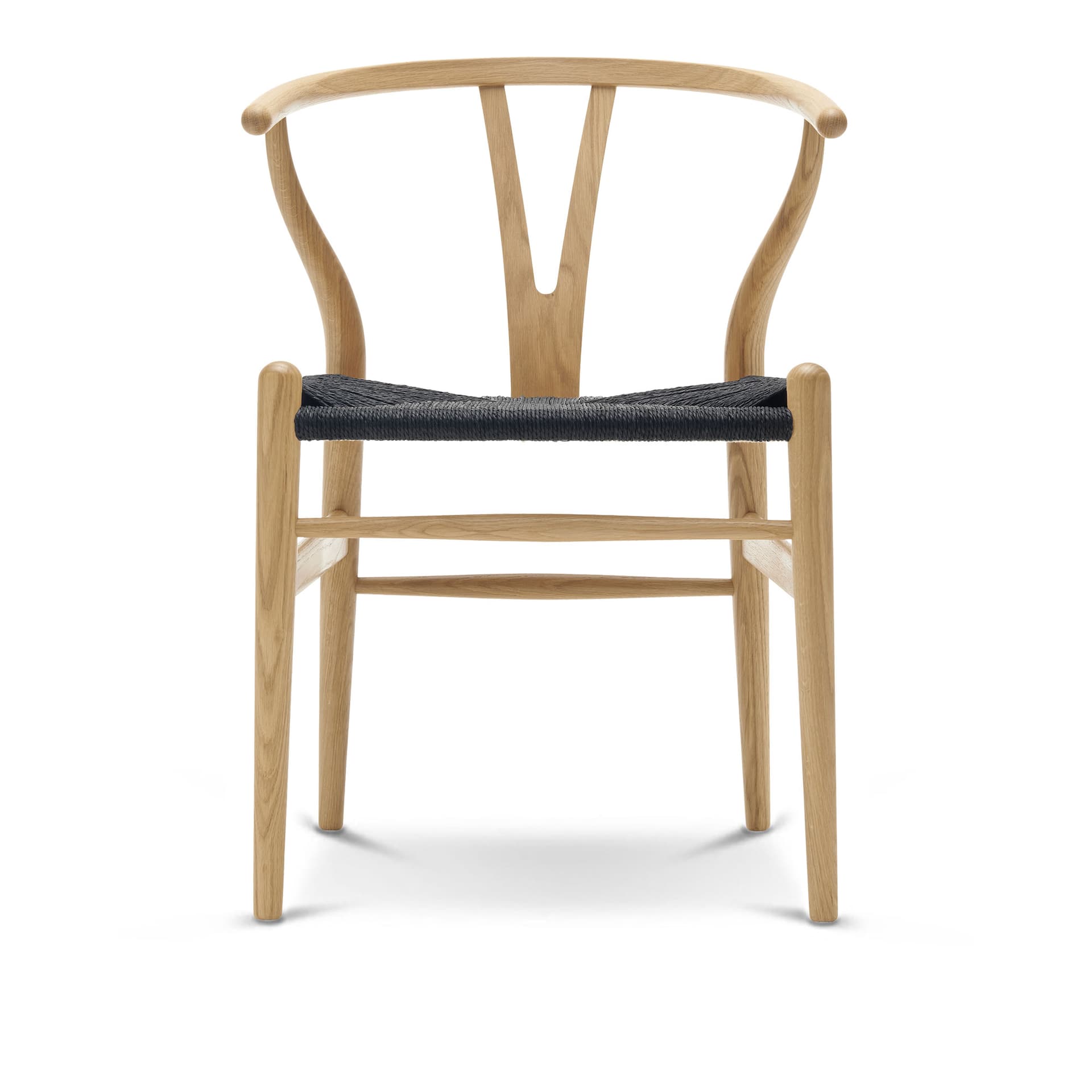 Carl Hansen - CH24 Y-Stolen Ek/ Snöre Svart Lackad - Spisestoler - Hans J. Wegner - Tre farget - Papir/Tre