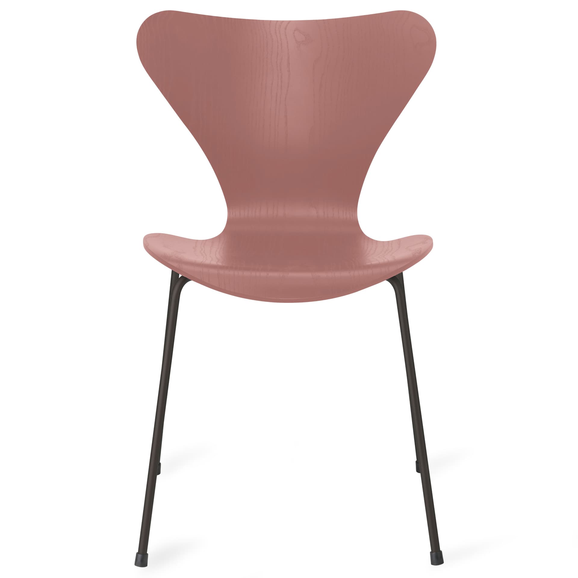 Fritz Hansen - Series 7 stol 3107 askfiner stålram varm grafitt rose - Spisestoler - Arne Jacobsen - Rosa - Metall/Tre