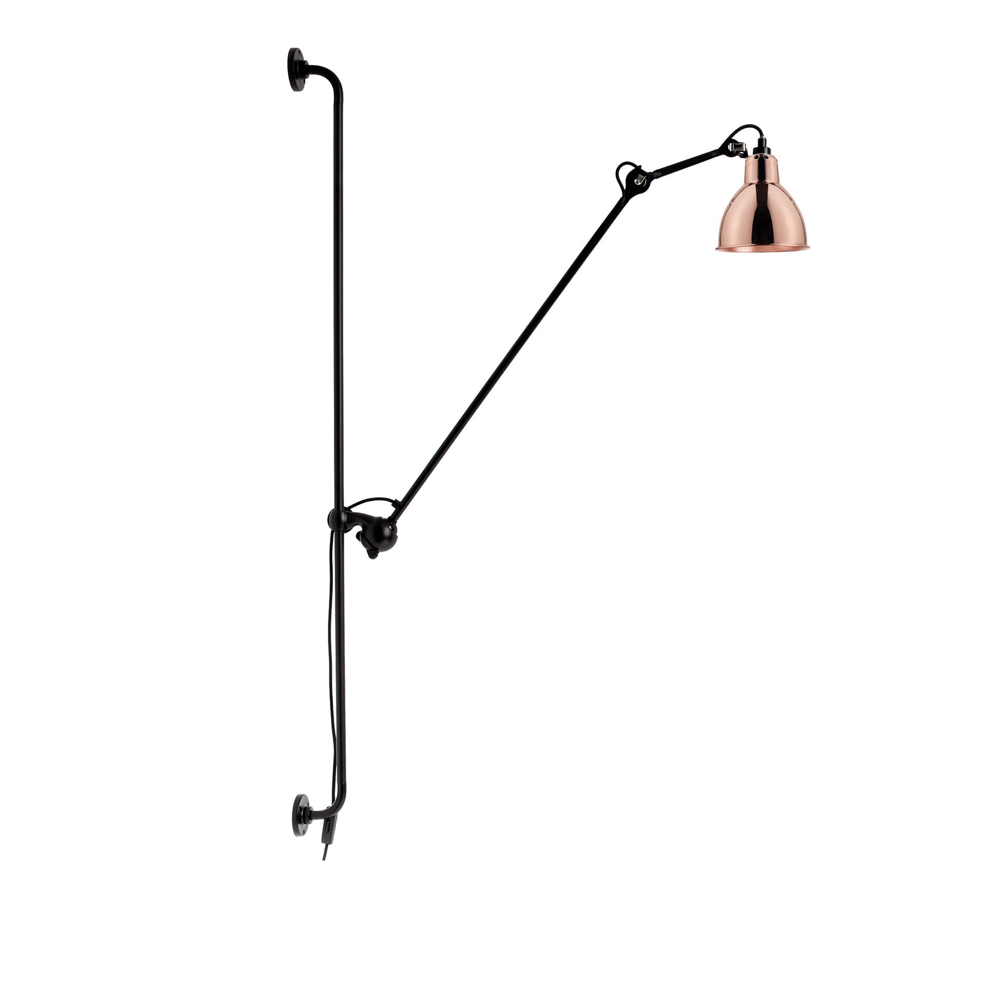 Lampe Gras - 214 Vegglampe Round Svart/Kobber