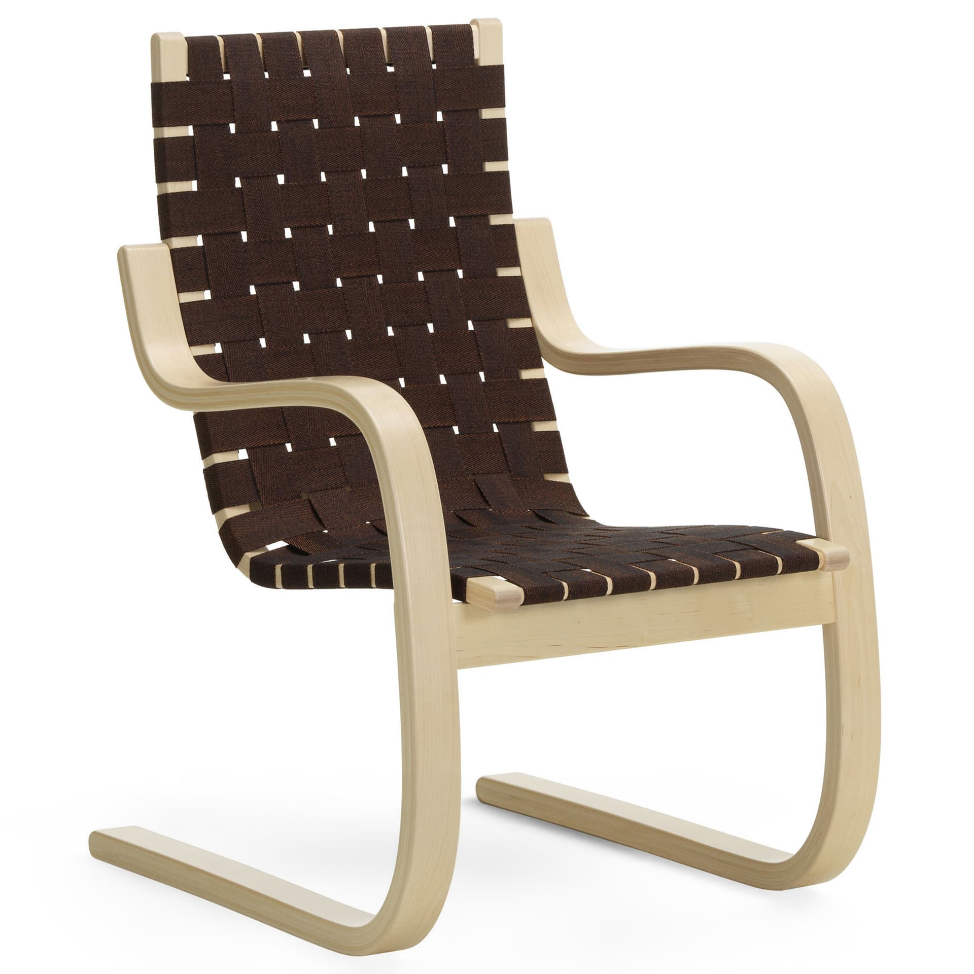 Artek - Armchair 406 Black Brown - Lenestoler - Alvar Aalto - Brun - Tre/Tekstilmateriale