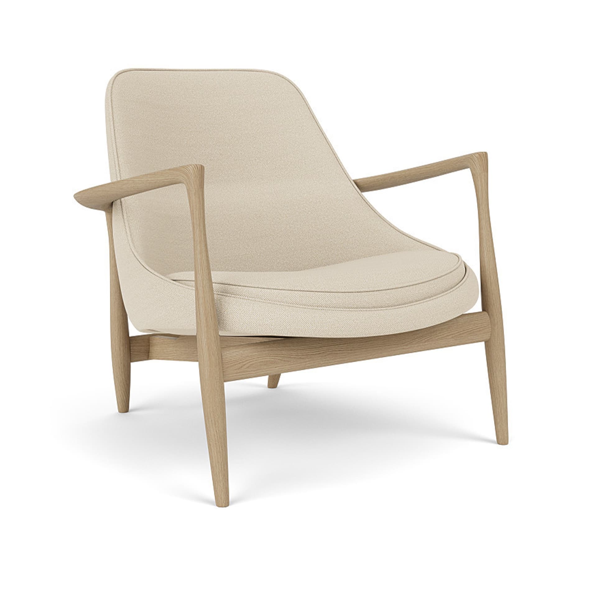 Audo Copenhagen - Elizabeth Lounge Chair Natural Oak / Hallingdal 0200 - Lenestoler - Ib Kofod-Larsen - Beige - Tre/Tekstilmateriale/Skum