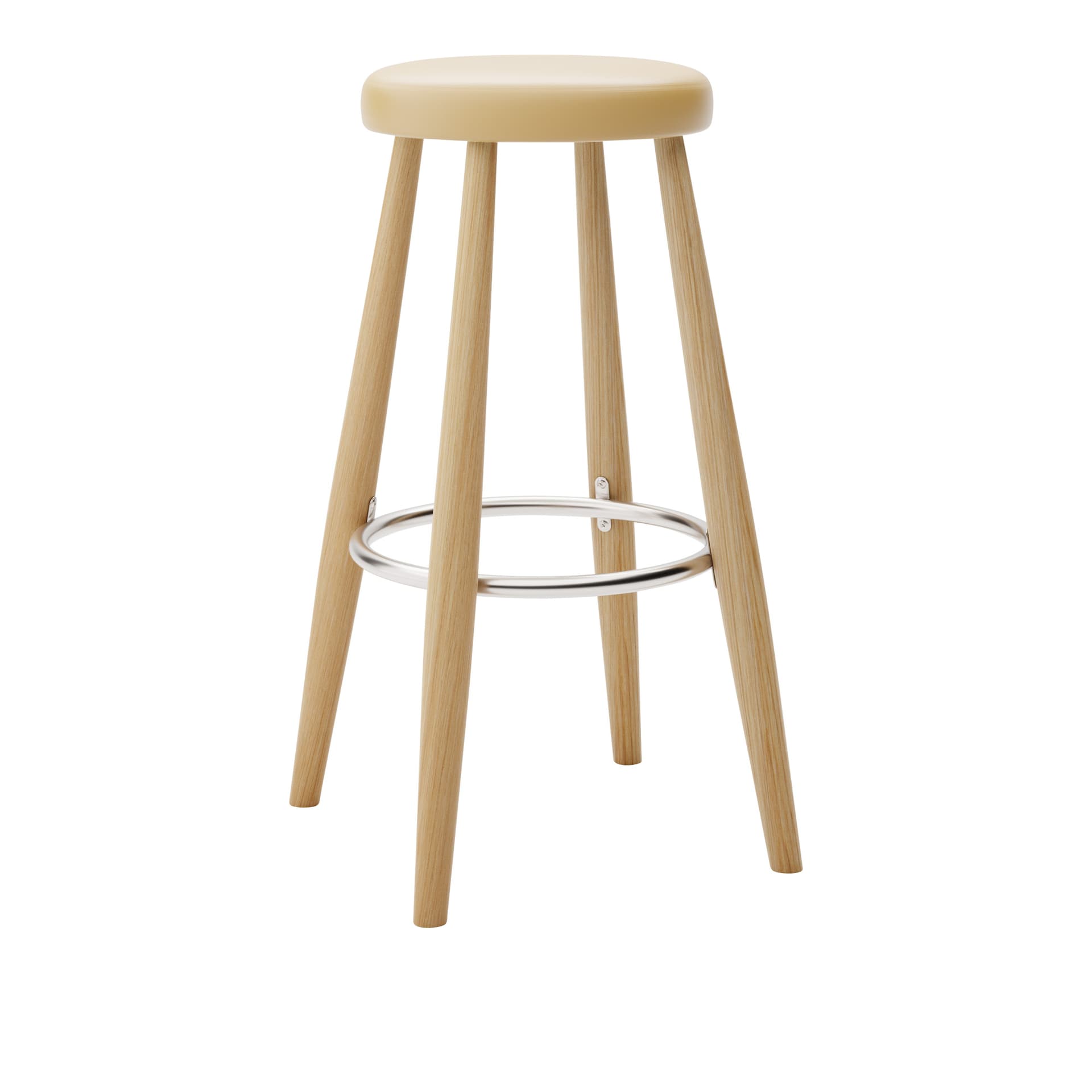 Carl Hansen - CH56 High Stool, Oljad Ek, Lädergrupp B Thor - 325 - Barstoler & barkrakker - Hans J. Wegner - Tre farget - Lær/Metall/Tre