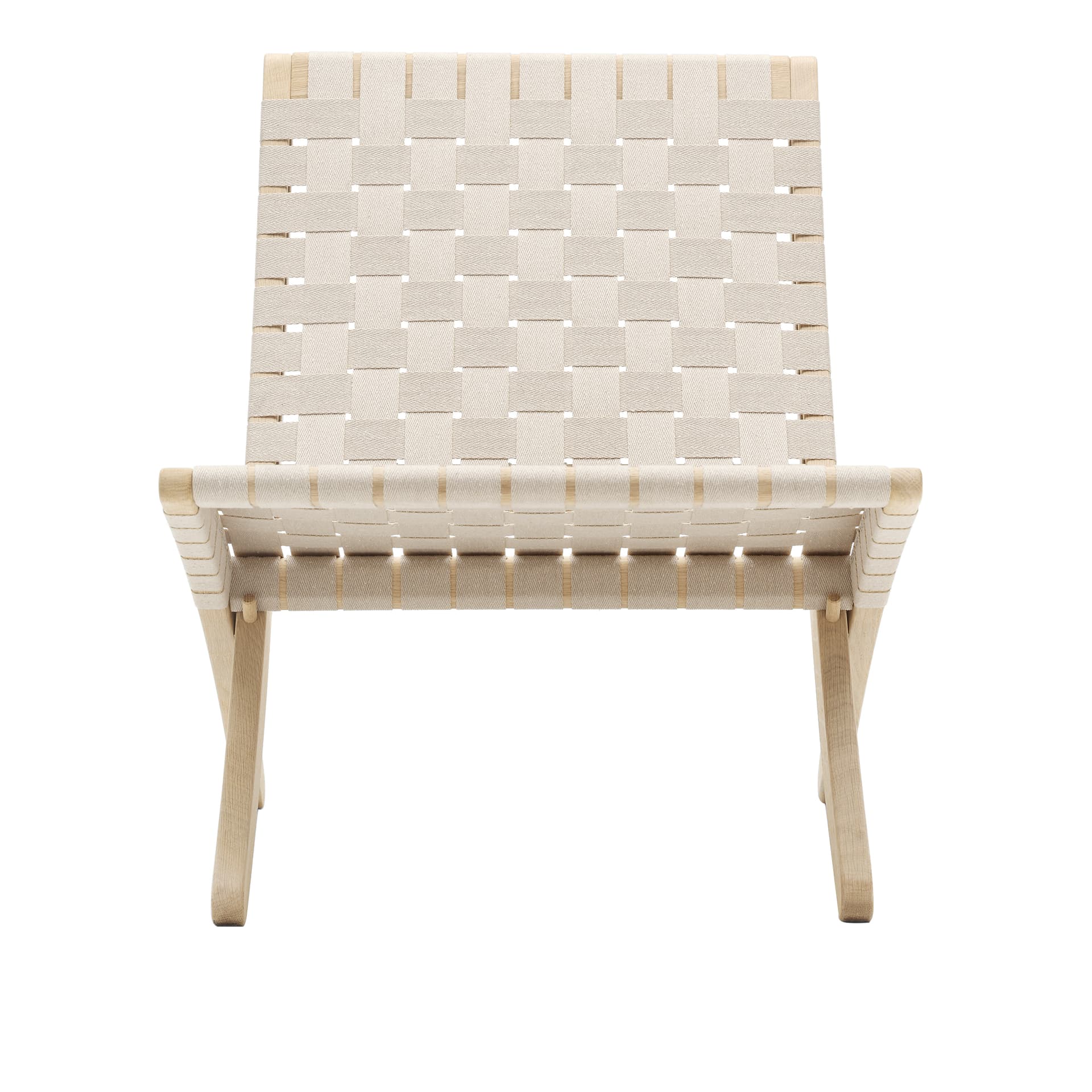 Carl Hansen - MG501 Cuba Chair Tvålad Ek Bomullsband Natur - Lenestoler - Morten Gøttler - Beige - Tre/Tekstilmateriale