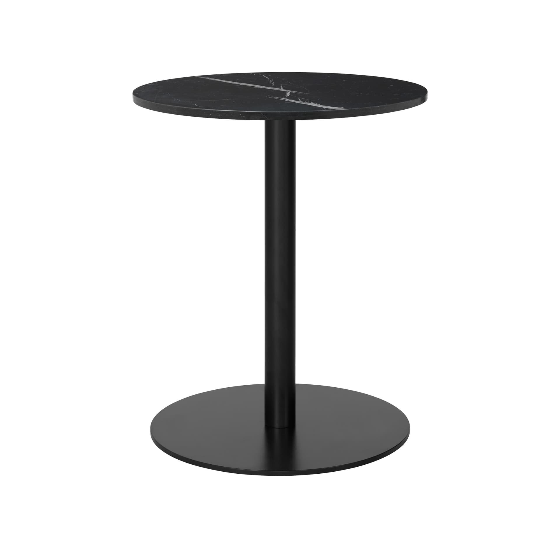 Gubi - Gubi 1.0 Dining Table, Round, Ø60, Black Base, Marble Top - Nero Marquina - Spisebord - Svart - Metall/Stein