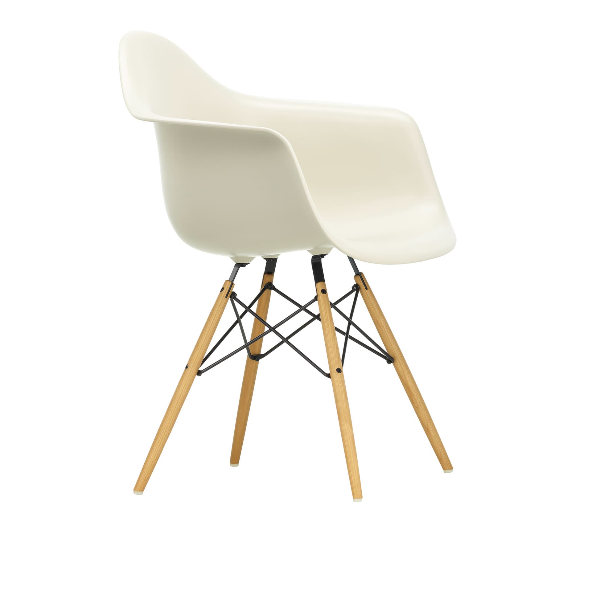 Vitra - Eames Plastic Armchair DAW - 11 Pebble - Ash Honey Tone - Spisestoler - Charles & Ray Eames - Hvit - Metall/Tre/Plast