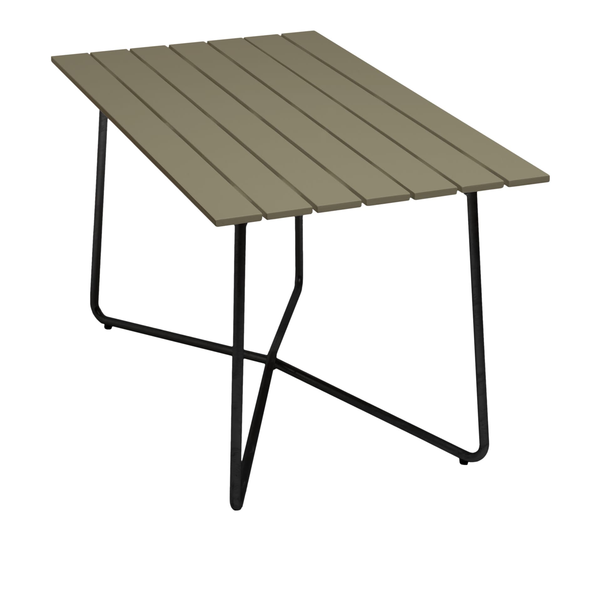 Grythyttan Stålmöbler - Bord B25A 120cm svart stativ lysegrønn eik - Utendørs spisebord - Grønn