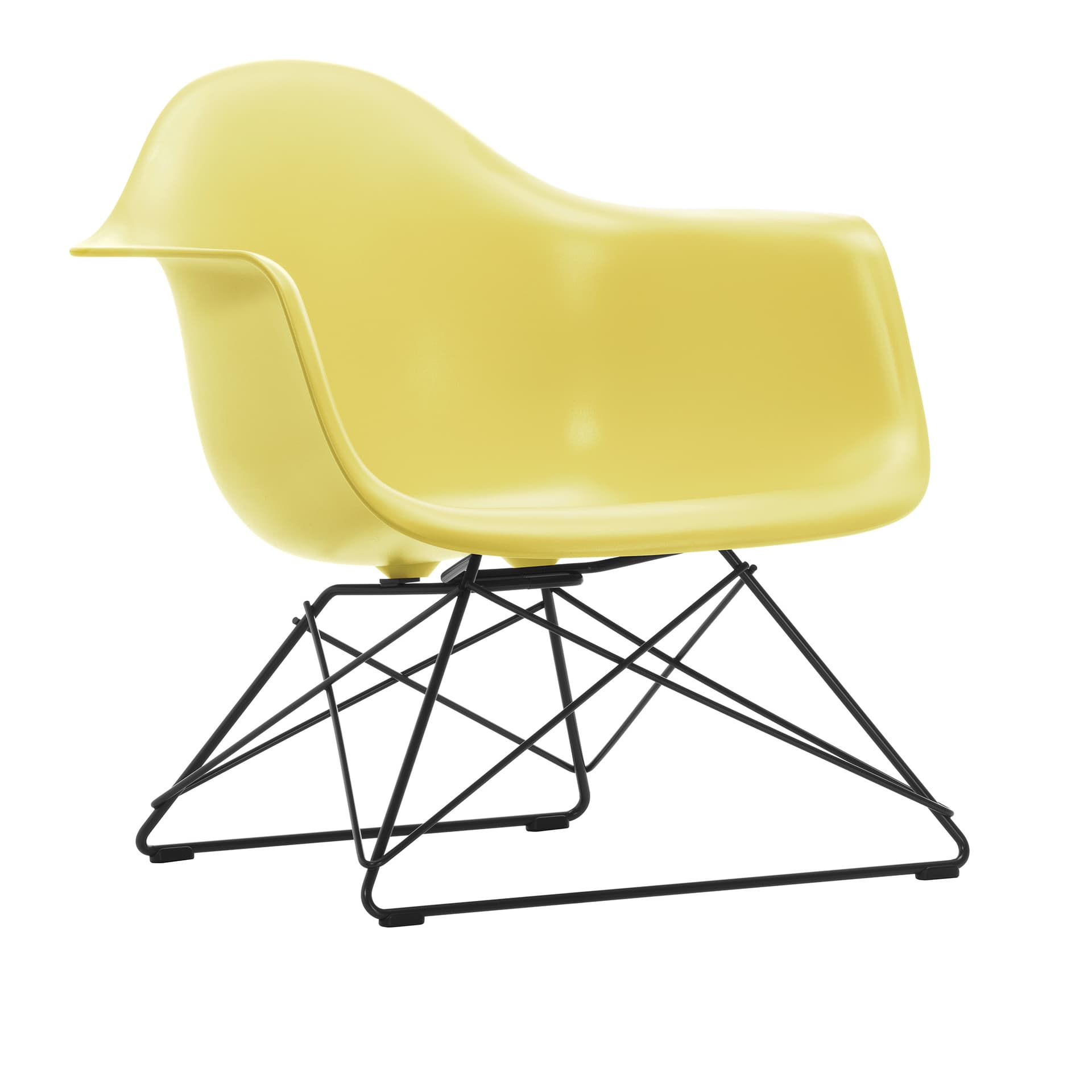 Vitra - Eames RE Plastic Armchair LAR 92 Citron, Basic Dark Base - Lenestoler - Charles & Ray Eames - Gul - Metall/Plast