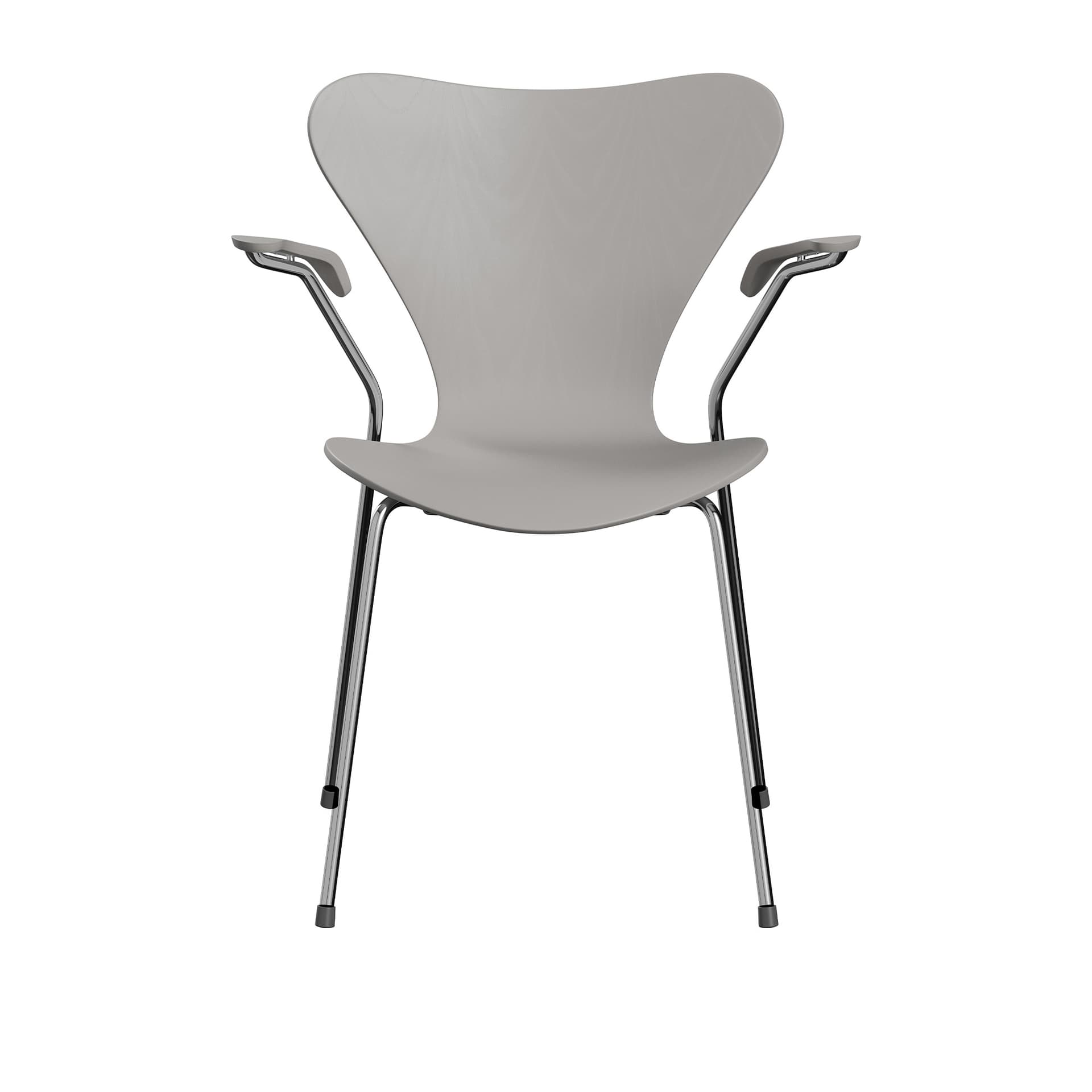 Fritz Hansen - 3207 Sjuan, Färgad askfanér, Nine Grey - Spisestoler - Arne Jacobsen - Grå - Metall/Tre