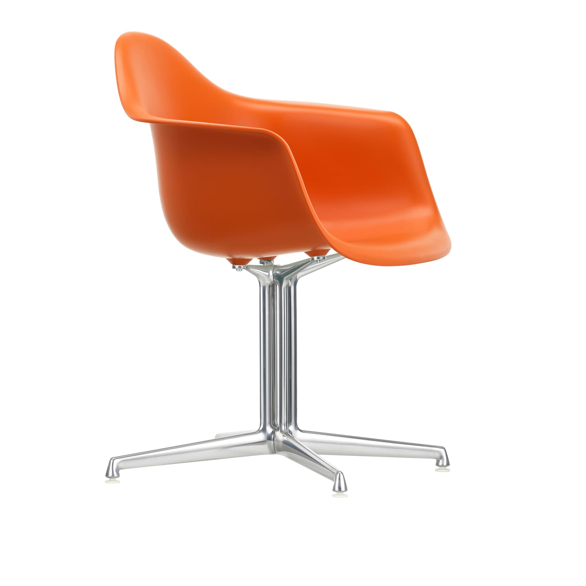Vitra - Eames Plastic Armchair DAL - 43 Rusty Orange - Aluminium Polished - Kontorstoler - Charles & Ray Eames - Oransje - Metall/Plast