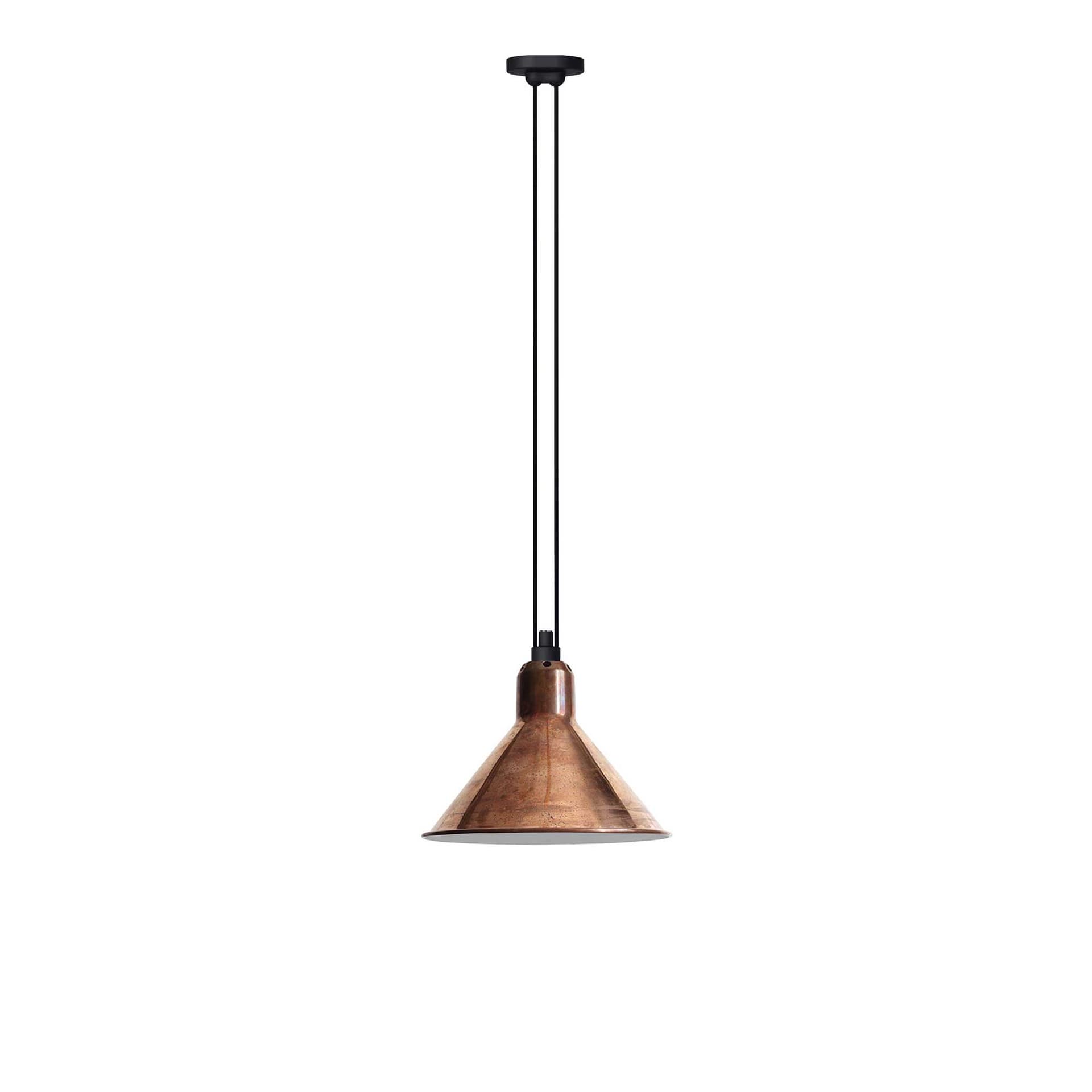 Lampe Gras - 322 XL Pendel Conical Raw Copper/White