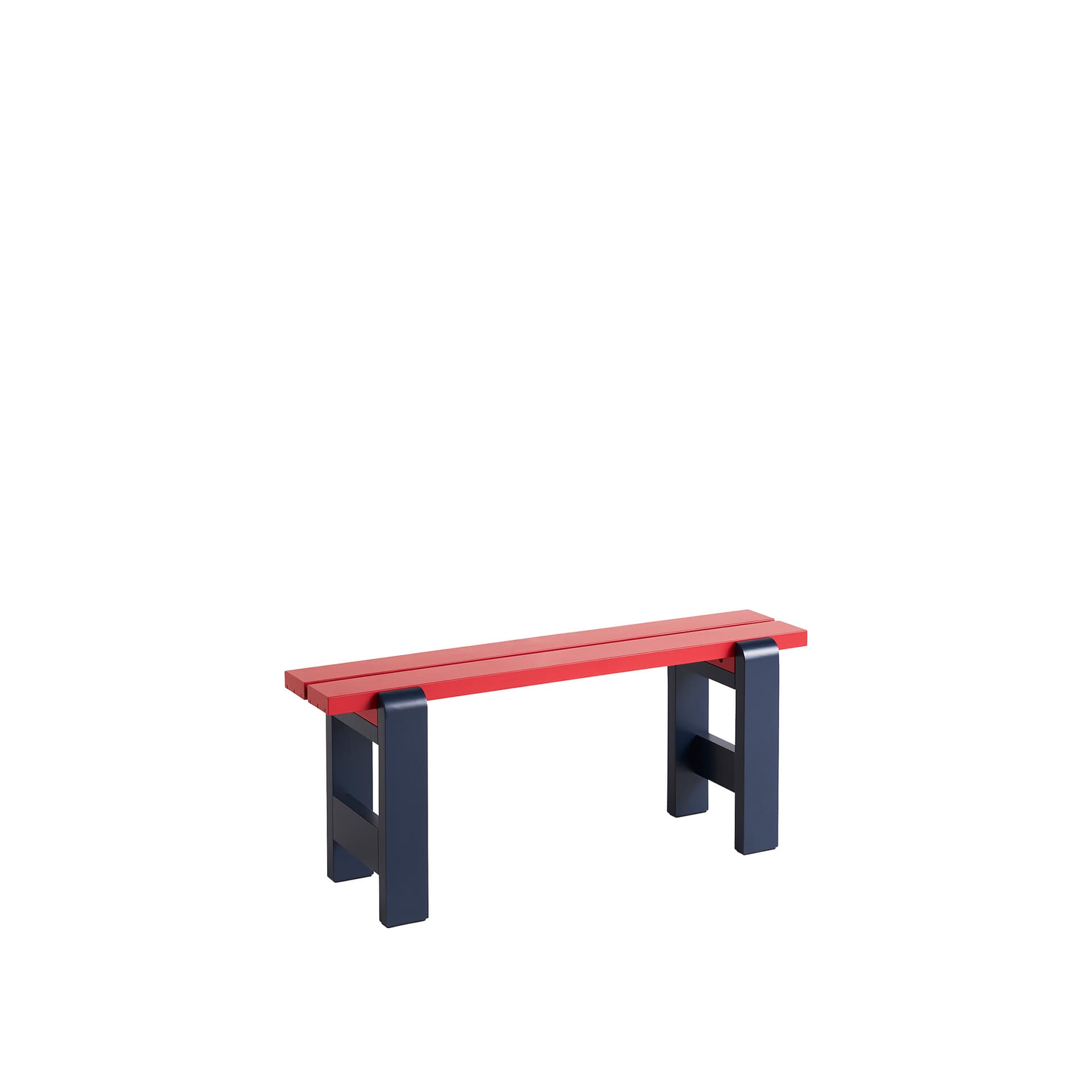 HAY - Weekday Bench Duo / Wine Red Benchtop / Steel Blue Frame - Hagebenker & sofaer - Hannes & Fritz - Rød,Blå - Tre