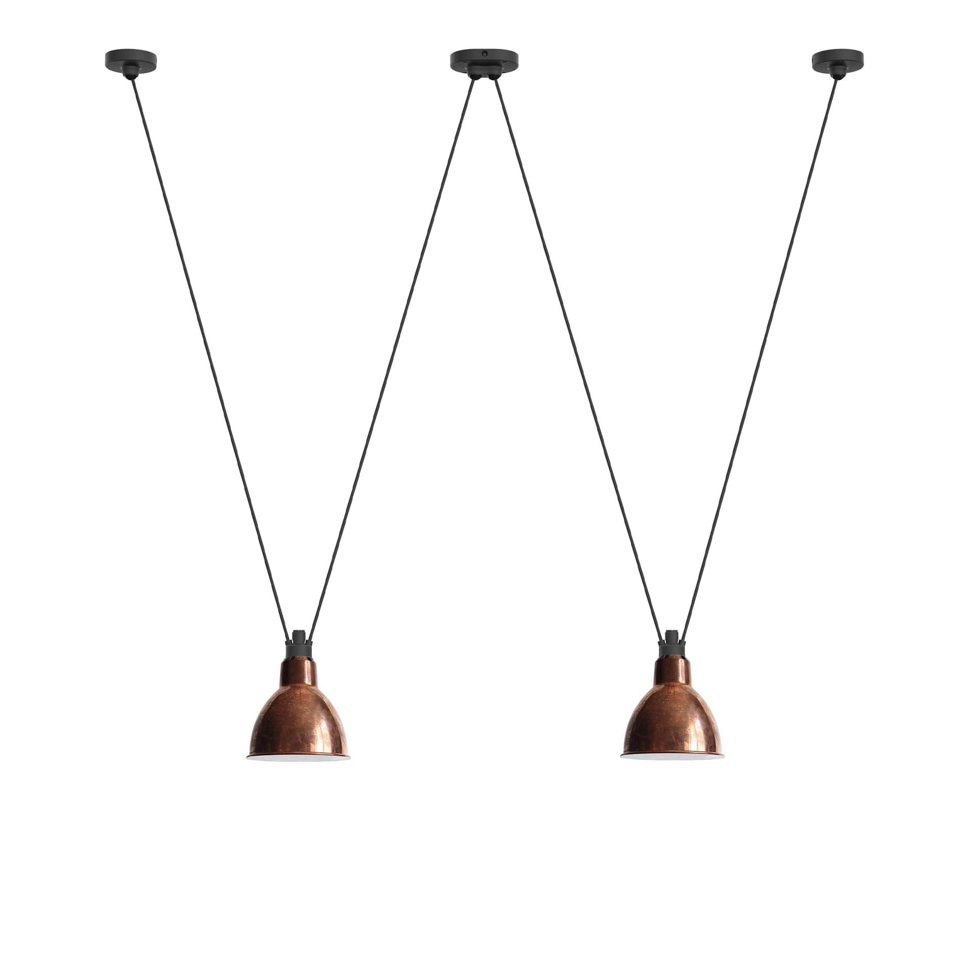 DCWéditions - Les Acrobates De Gras 324 L Round Raw Copper/White Inside - Pendellamper - Bernard-Albin Gras - Kobber