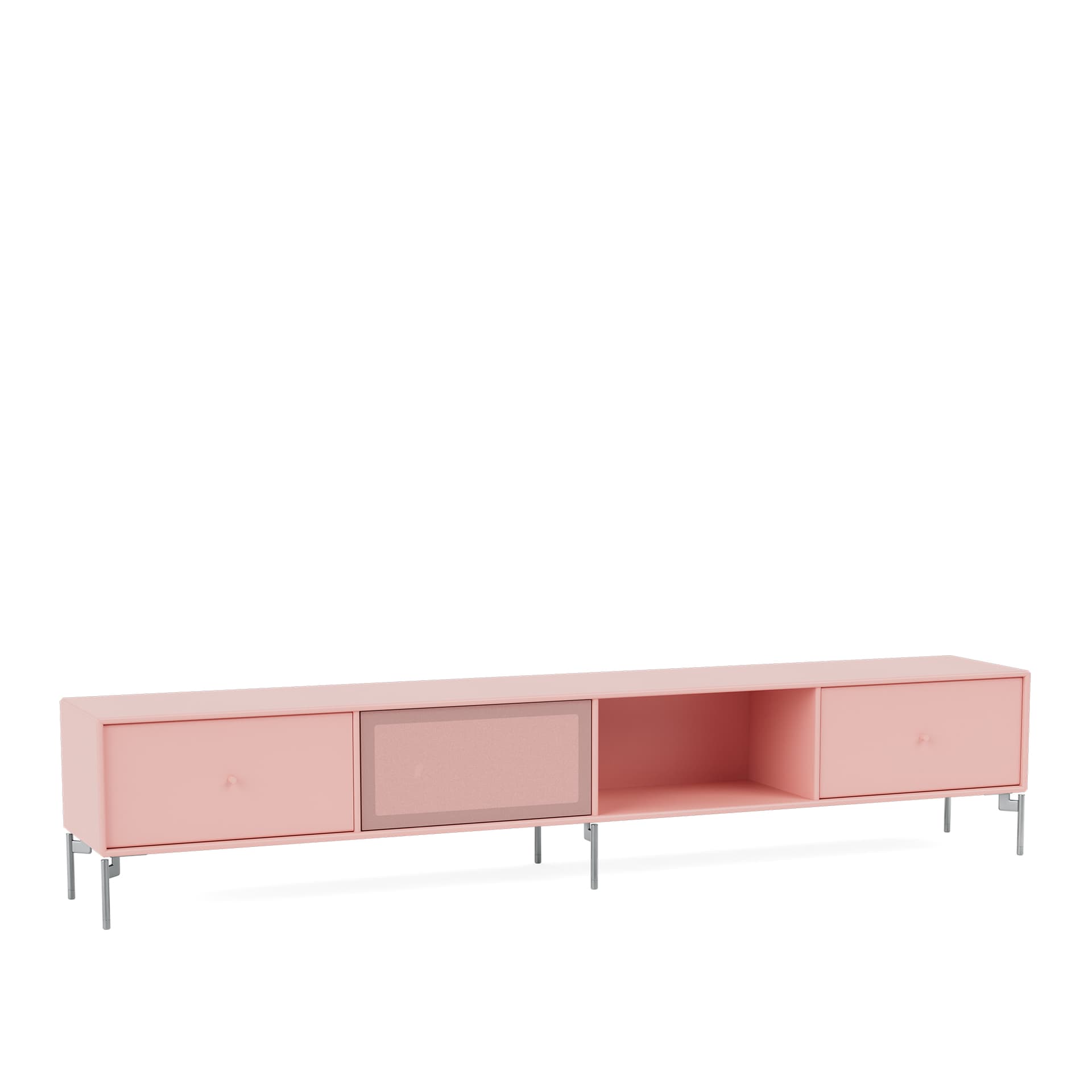 Montana - OCTAVE VII TV Bench, 01-LegsMB126Chrome, 167 Ruby - TV-benker - Peter J. Lassen - Rosa