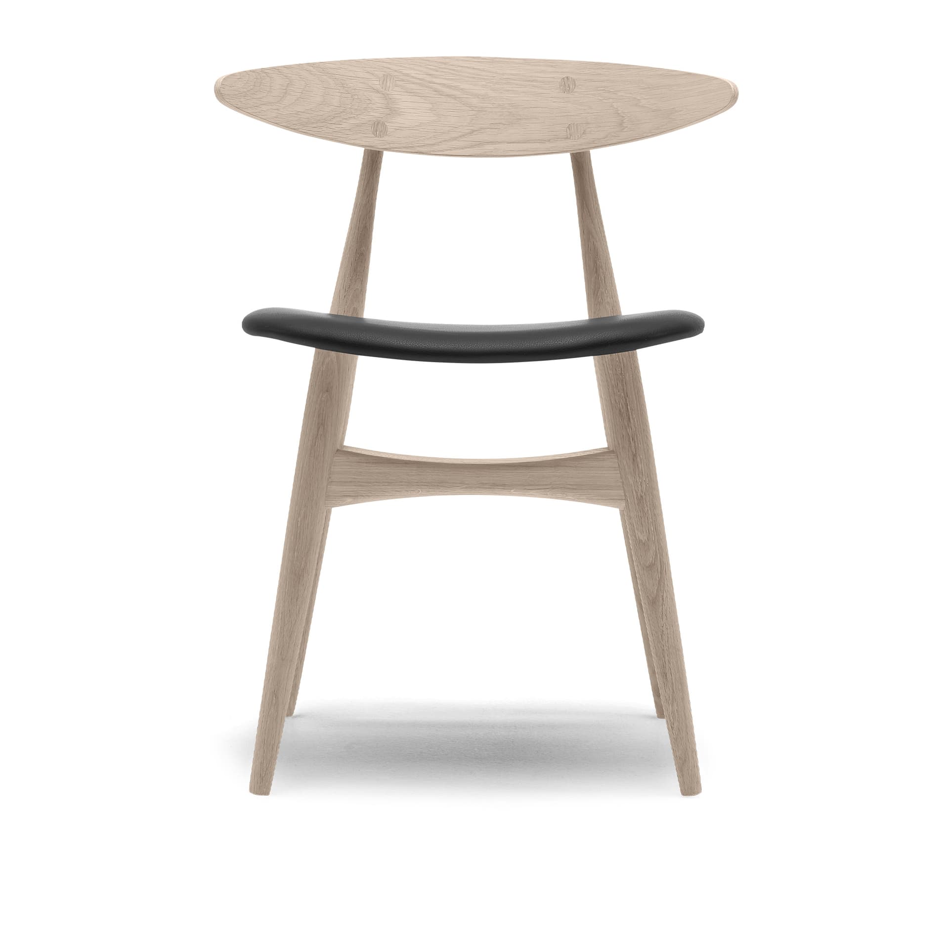 Carl Hansen - CH33P - Klädd sits, Tvålad Ek, Lädergrupp B Thor - 301 - Spisestoler - Hans J. Wegner - Tre farget - Tre
